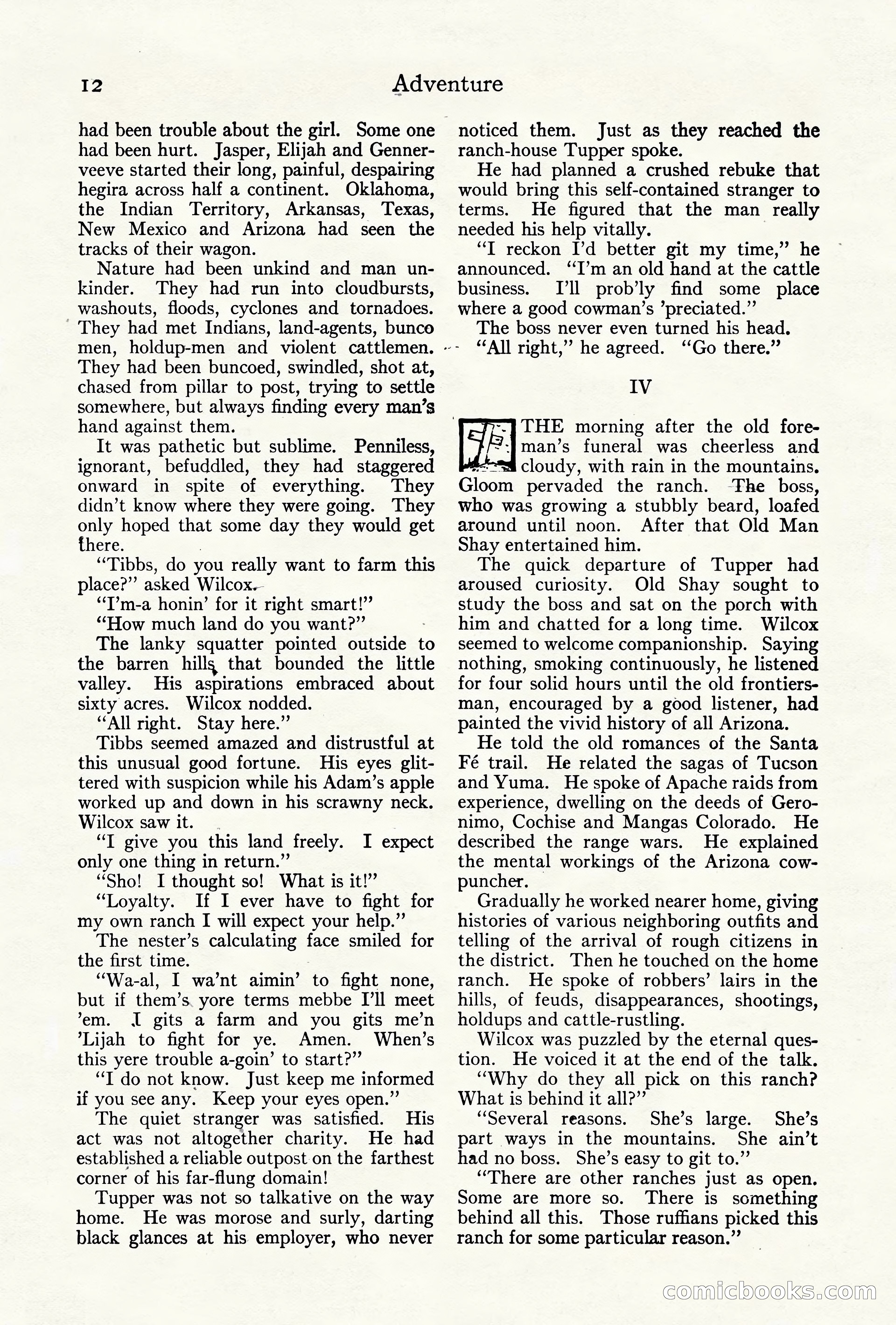 Adventure Magazine Cover, October 10, 1921 — page 22 of 204