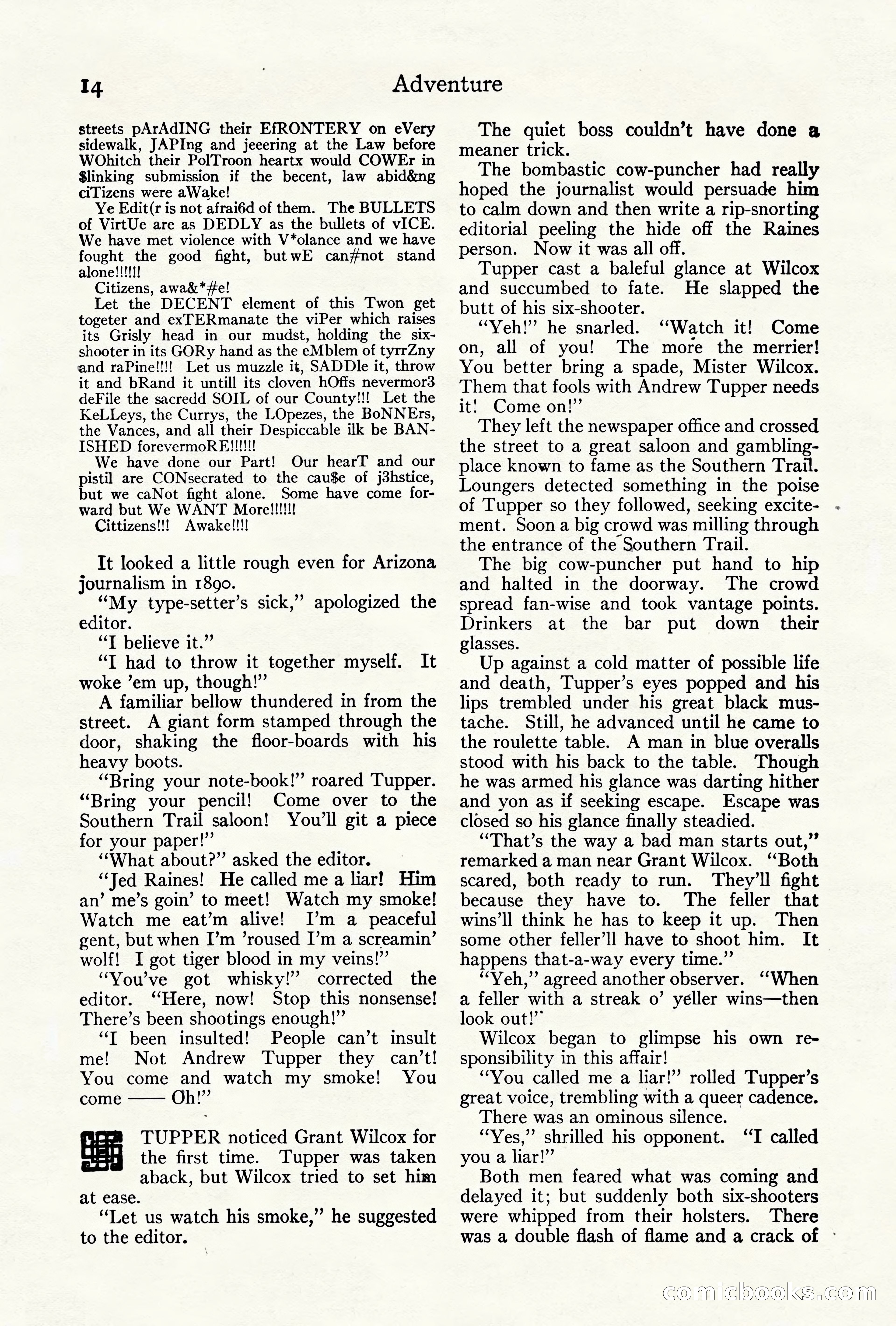 Adventure Magazine Cover, October 10, 1921 — page 24 of 204