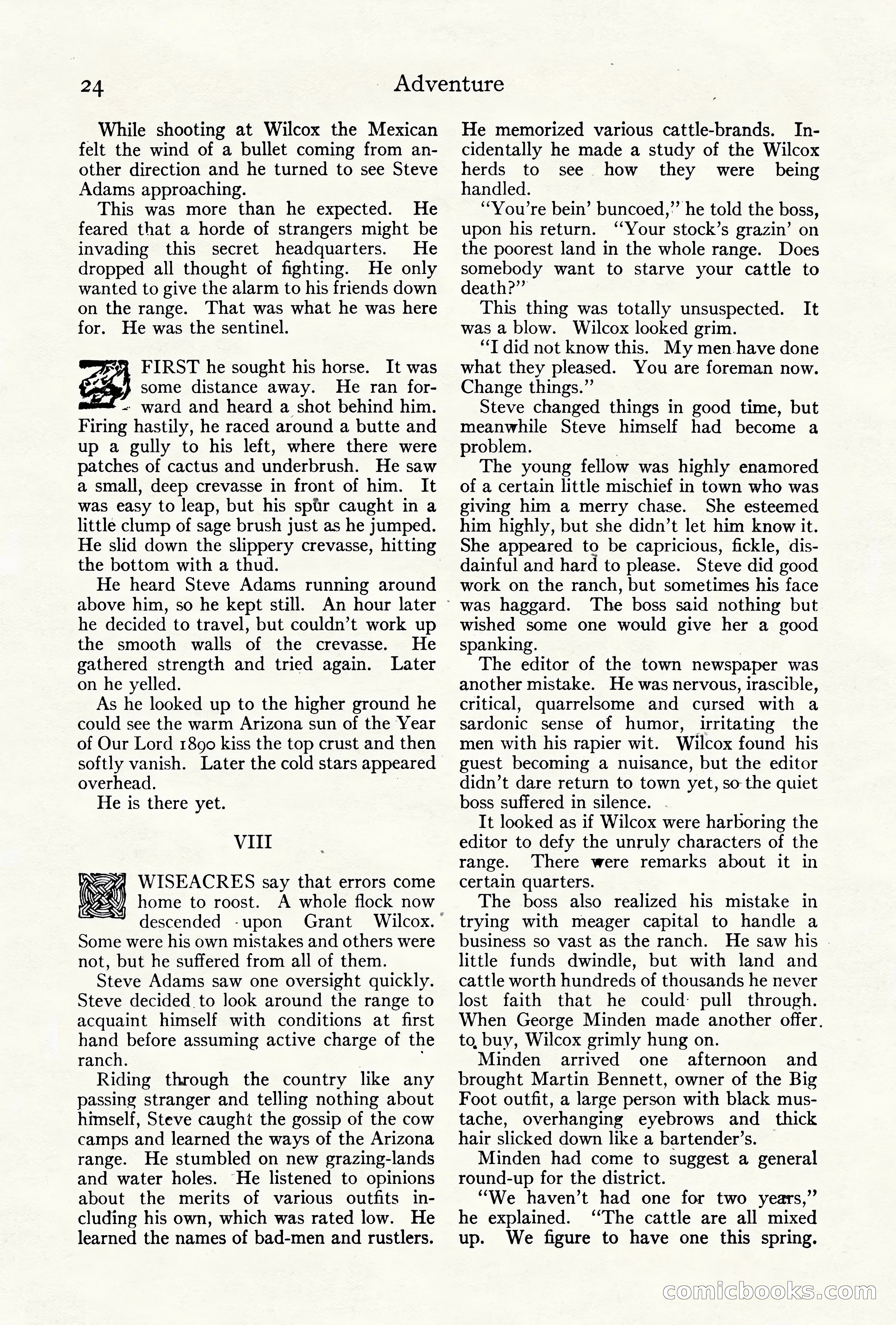 Adventure Magazine Cover, October 10, 1921 — page 34 of 204