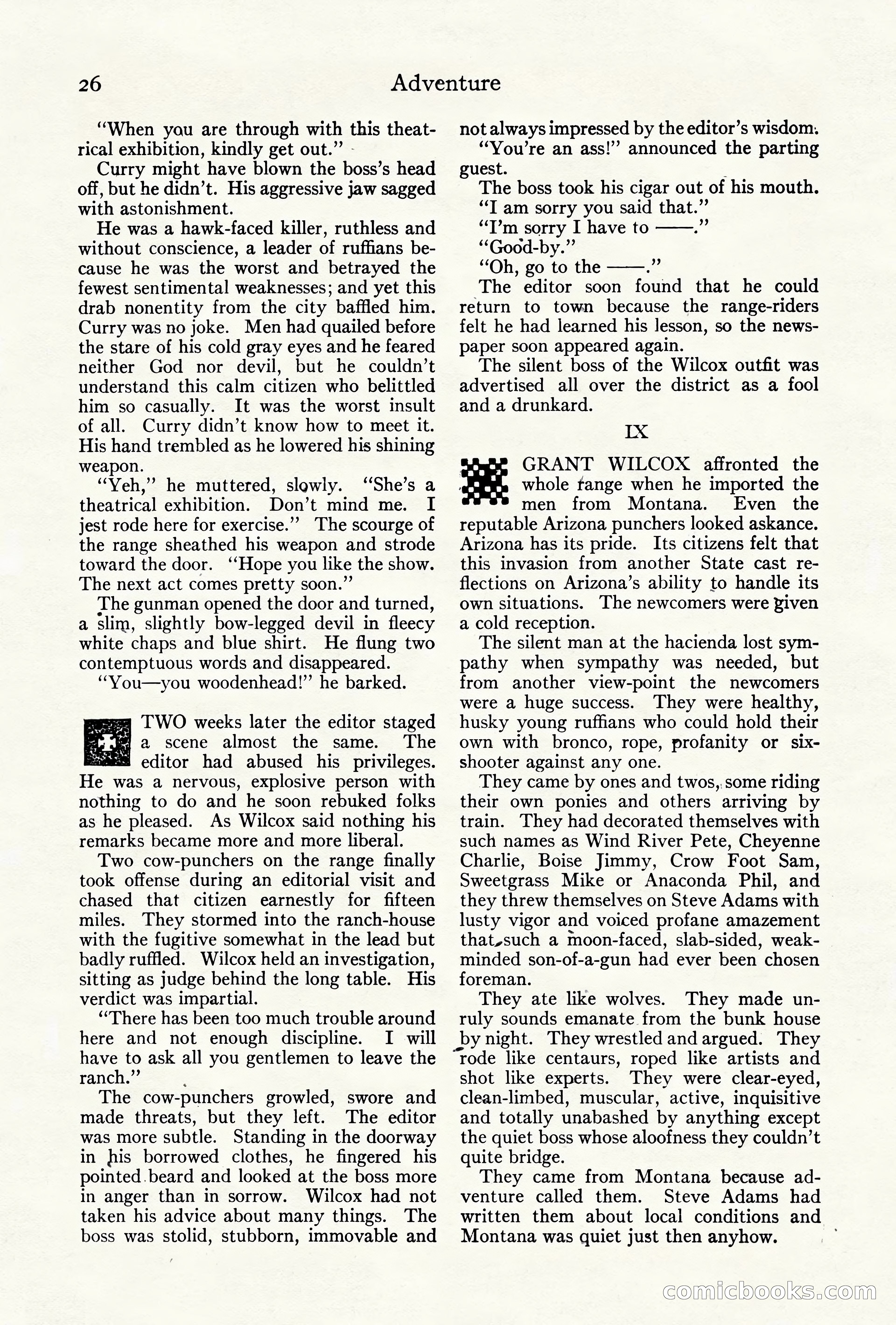 Adventure Magazine Cover, October 10, 1921 — page 36 of 204