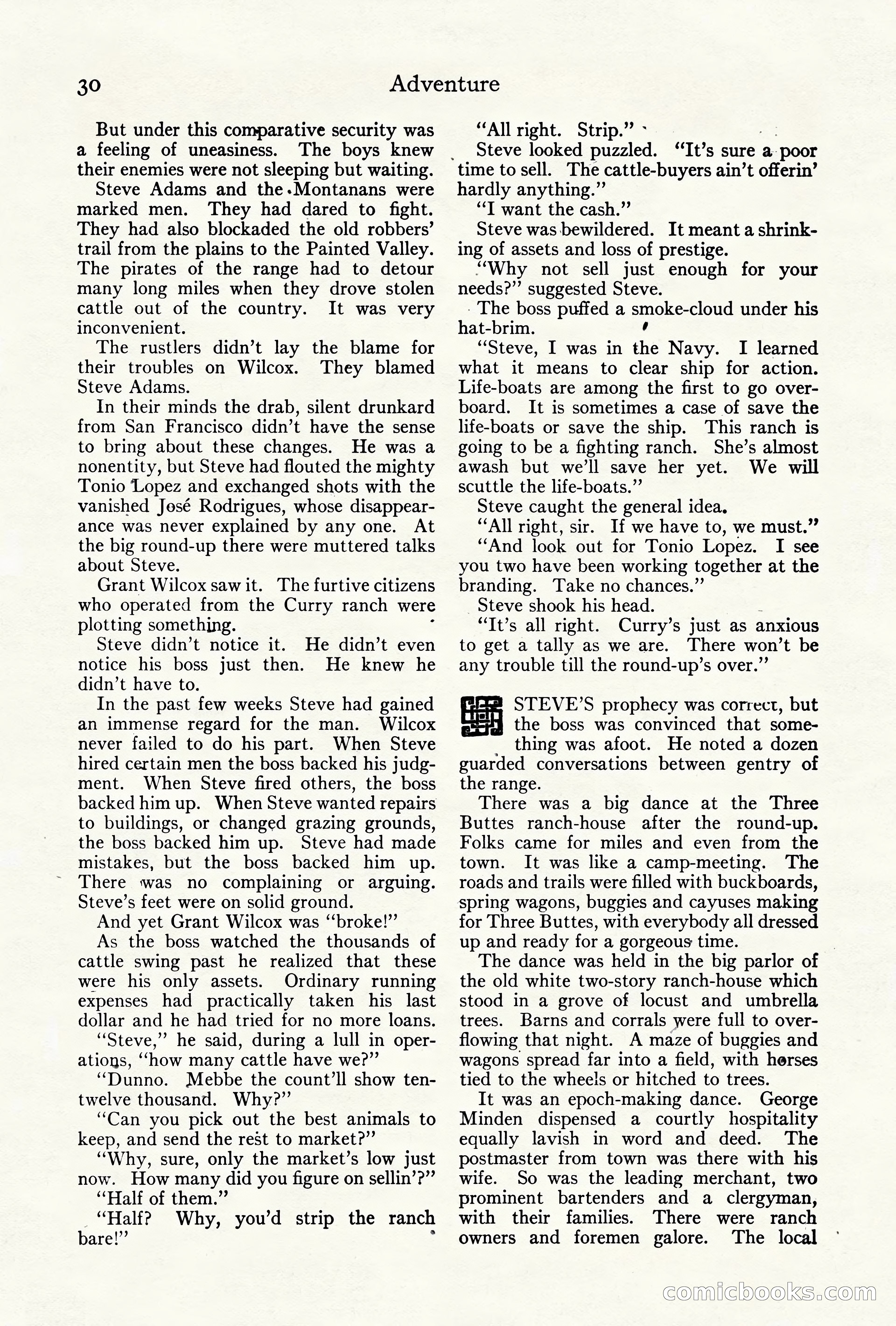 Adventure Magazine Cover, October 10, 1921 — page 40 of 204