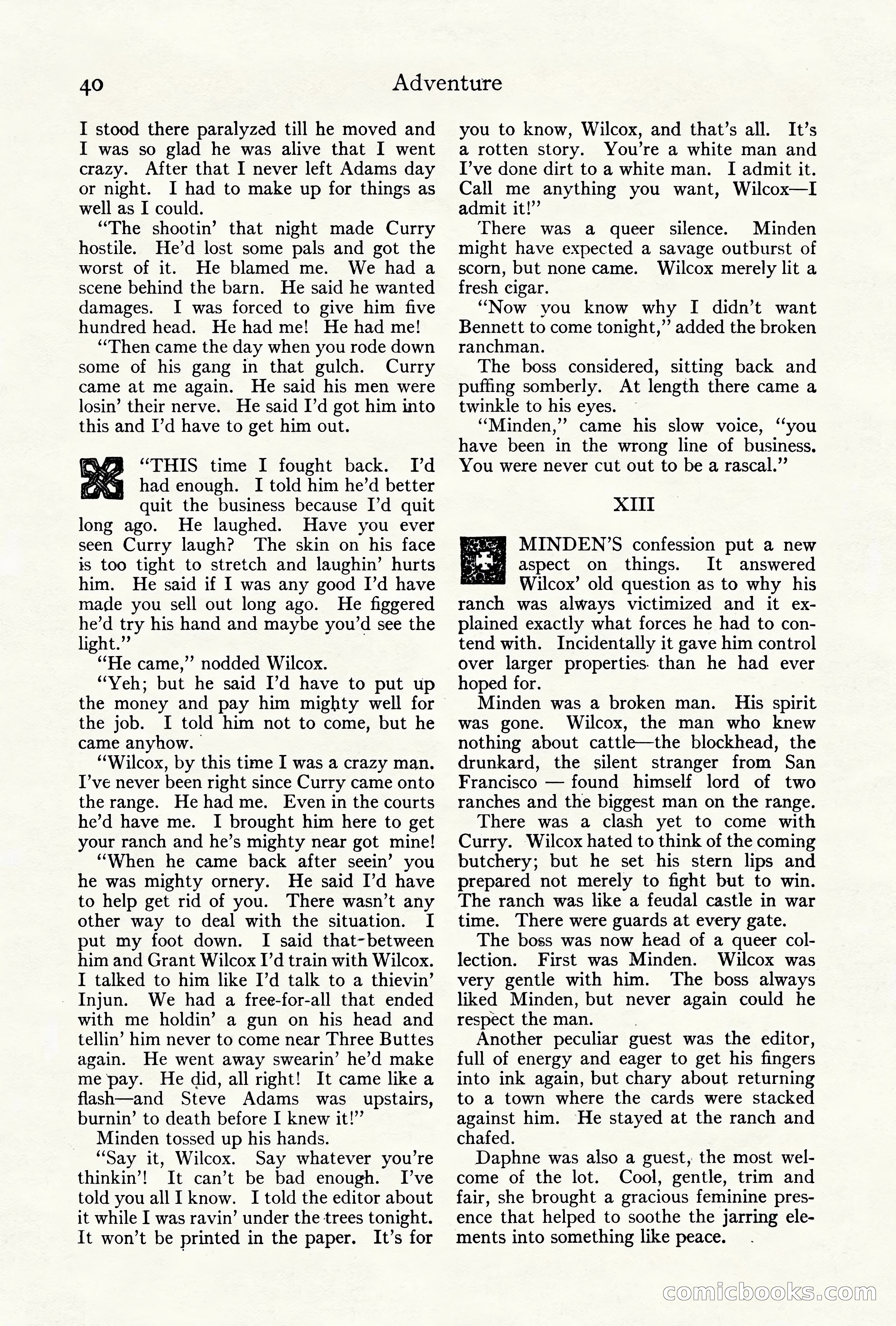 Adventure Magazine Cover, October 10, 1921 — page 50 of 204