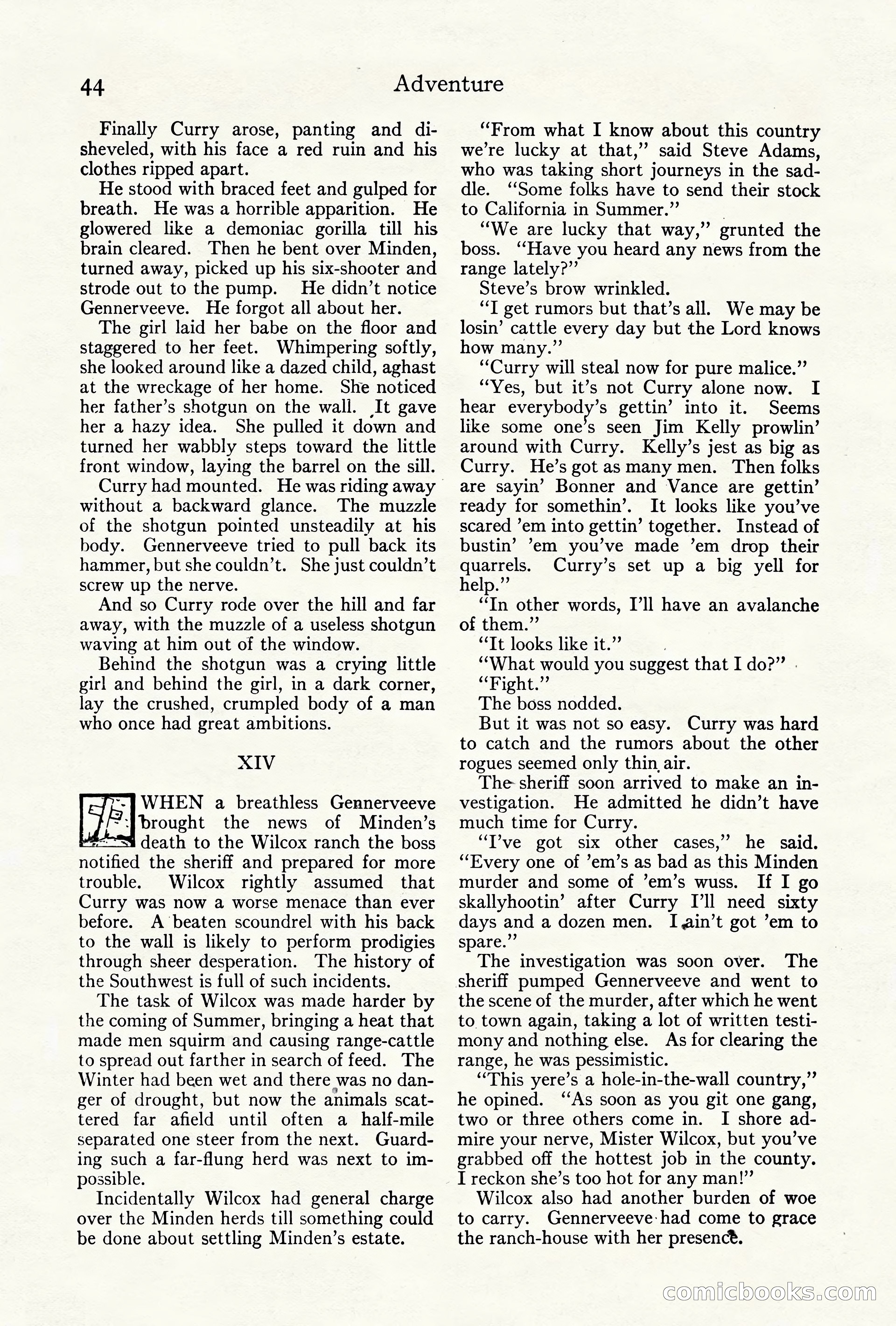 Adventure Magazine Cover, October 10, 1921 — page 54 of 204