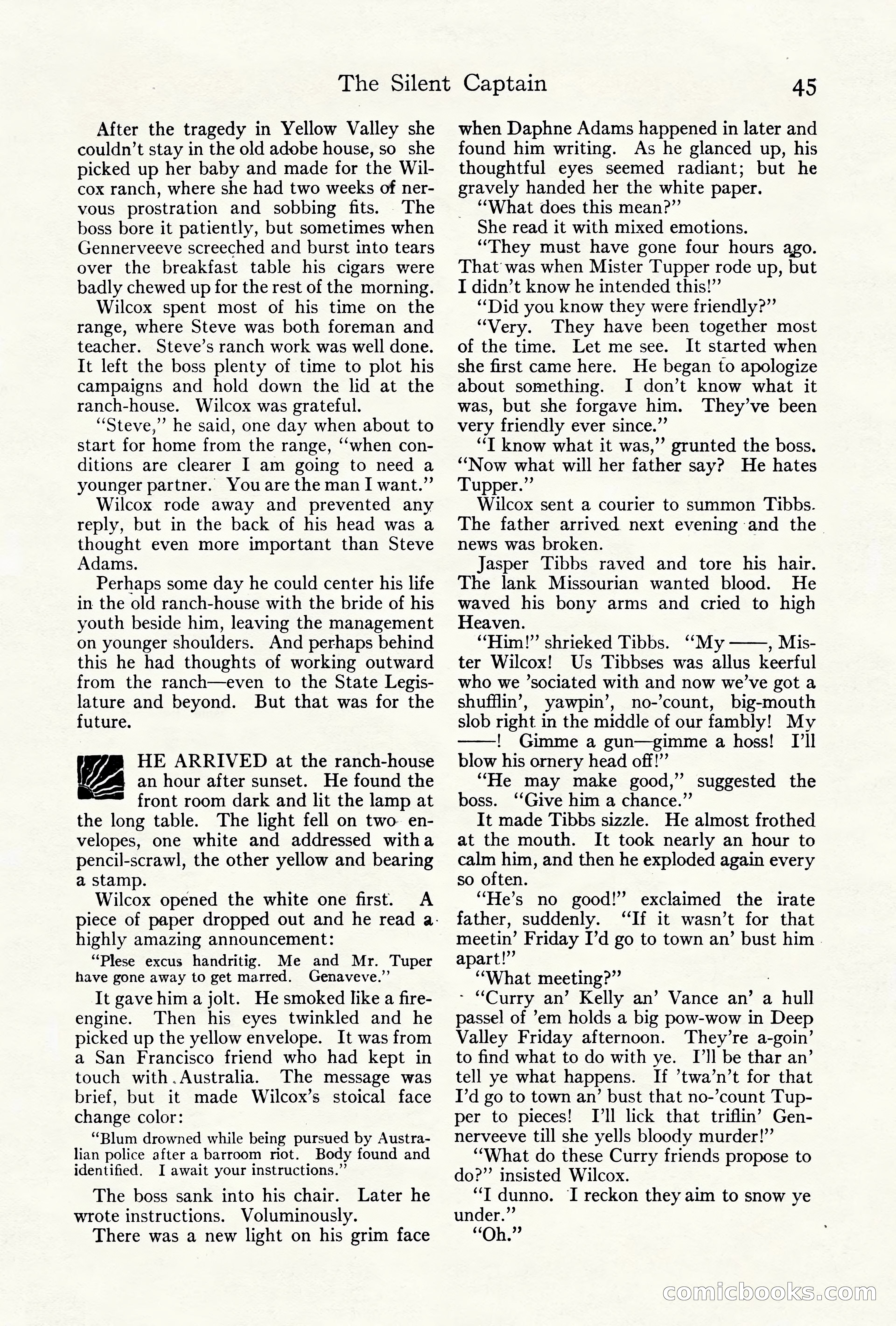 Adventure Magazine Cover, October 10, 1921 — page 55 of 204