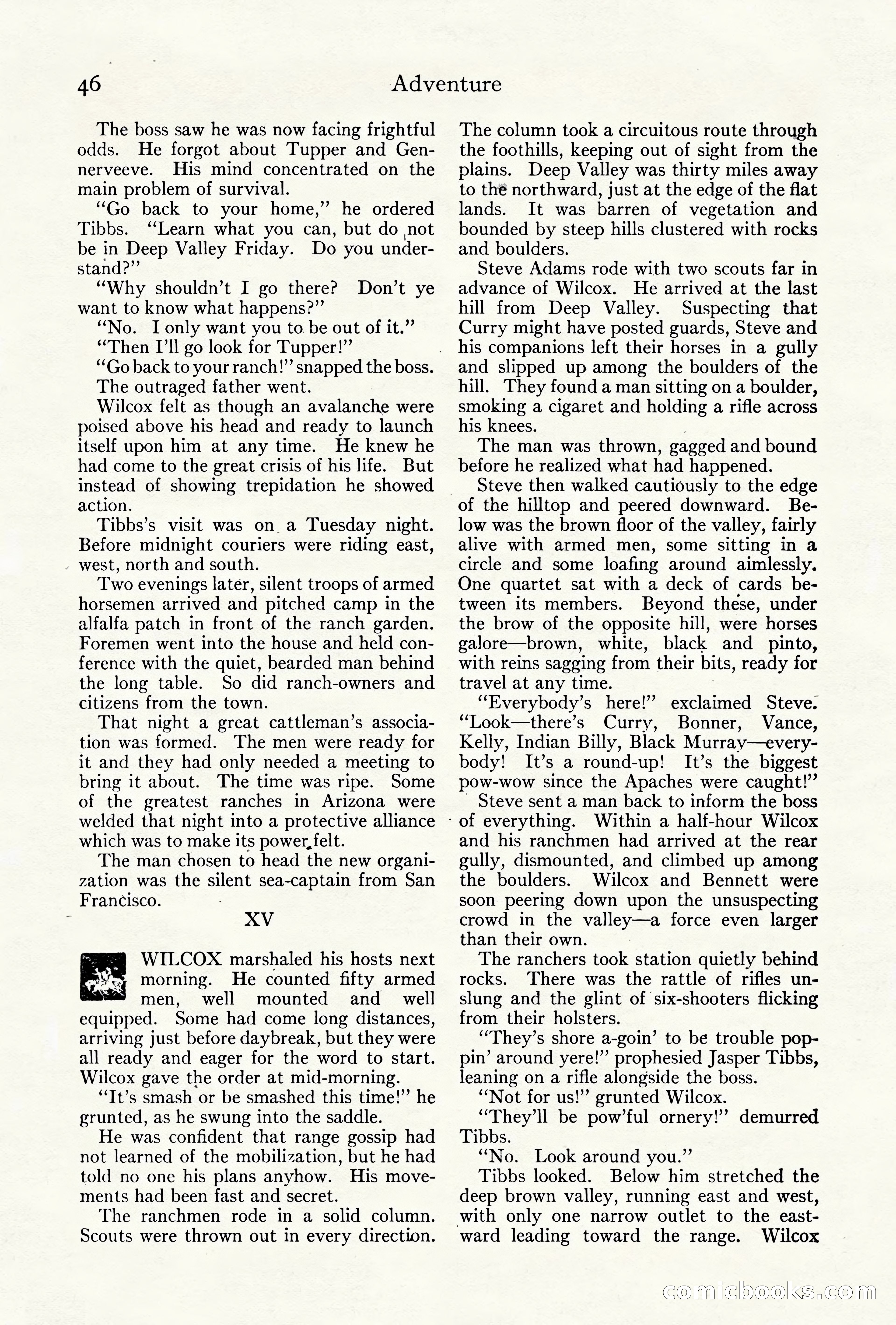 Adventure Magazine Cover, October 10, 1921 — page 56 of 204