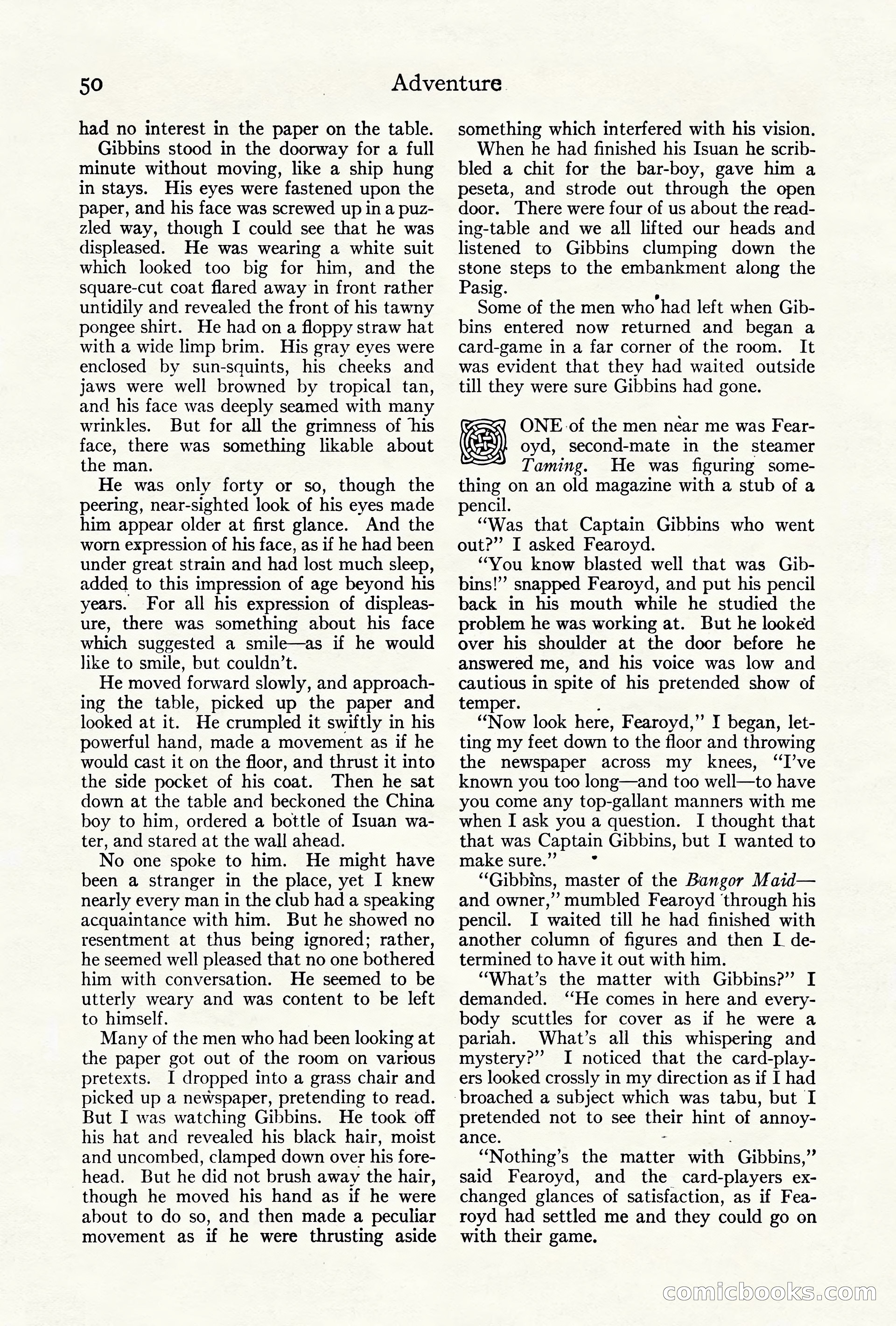 Adventure Magazine Cover, October 10, 1921 — page 60 of 204