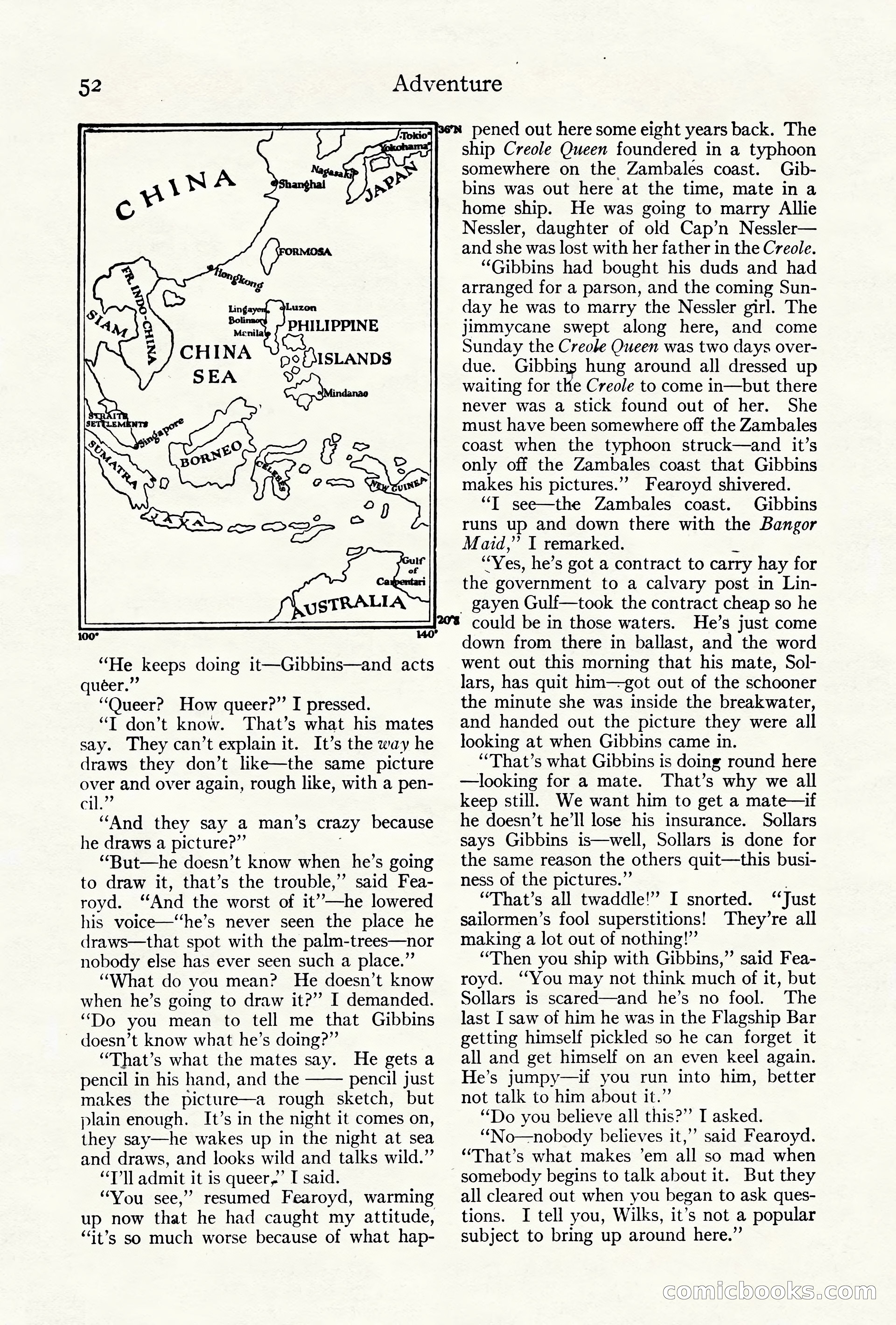 Adventure Magazine Cover, October 10, 1921 — page 62 of 204