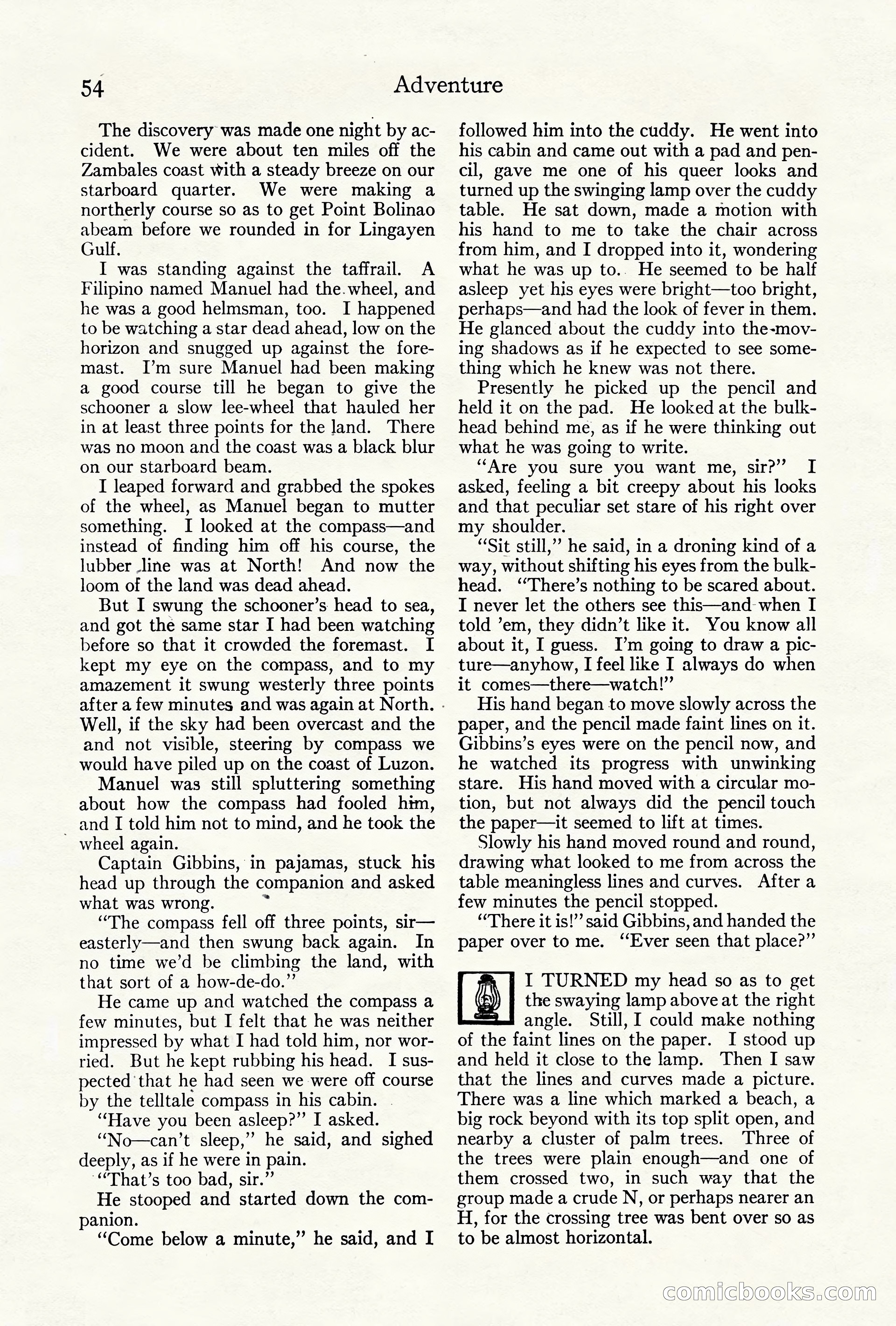 Adventure Magazine Cover, October 10, 1921 — page 64 of 204
