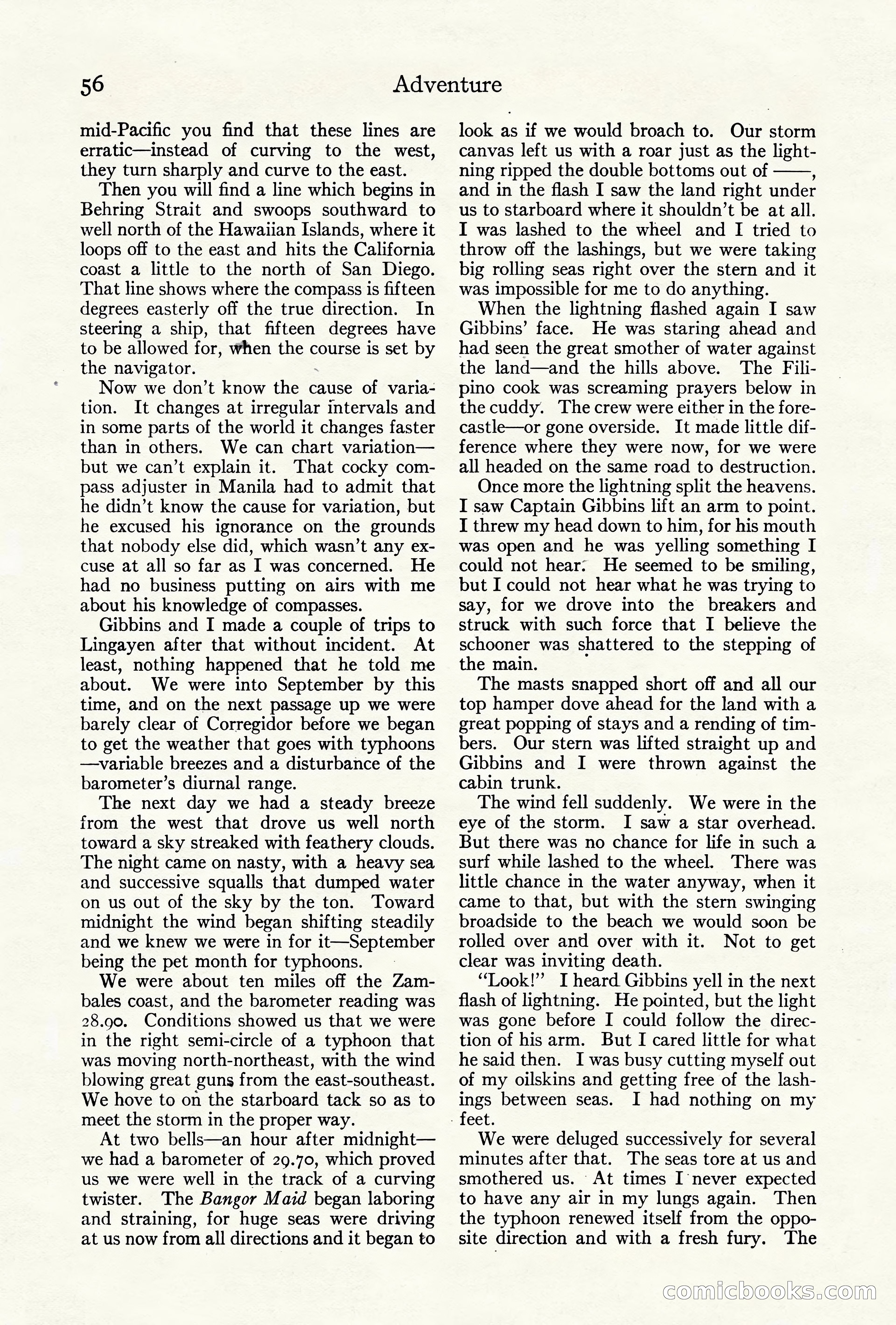 Adventure Magazine Cover, October 10, 1921 — page 66 of 204