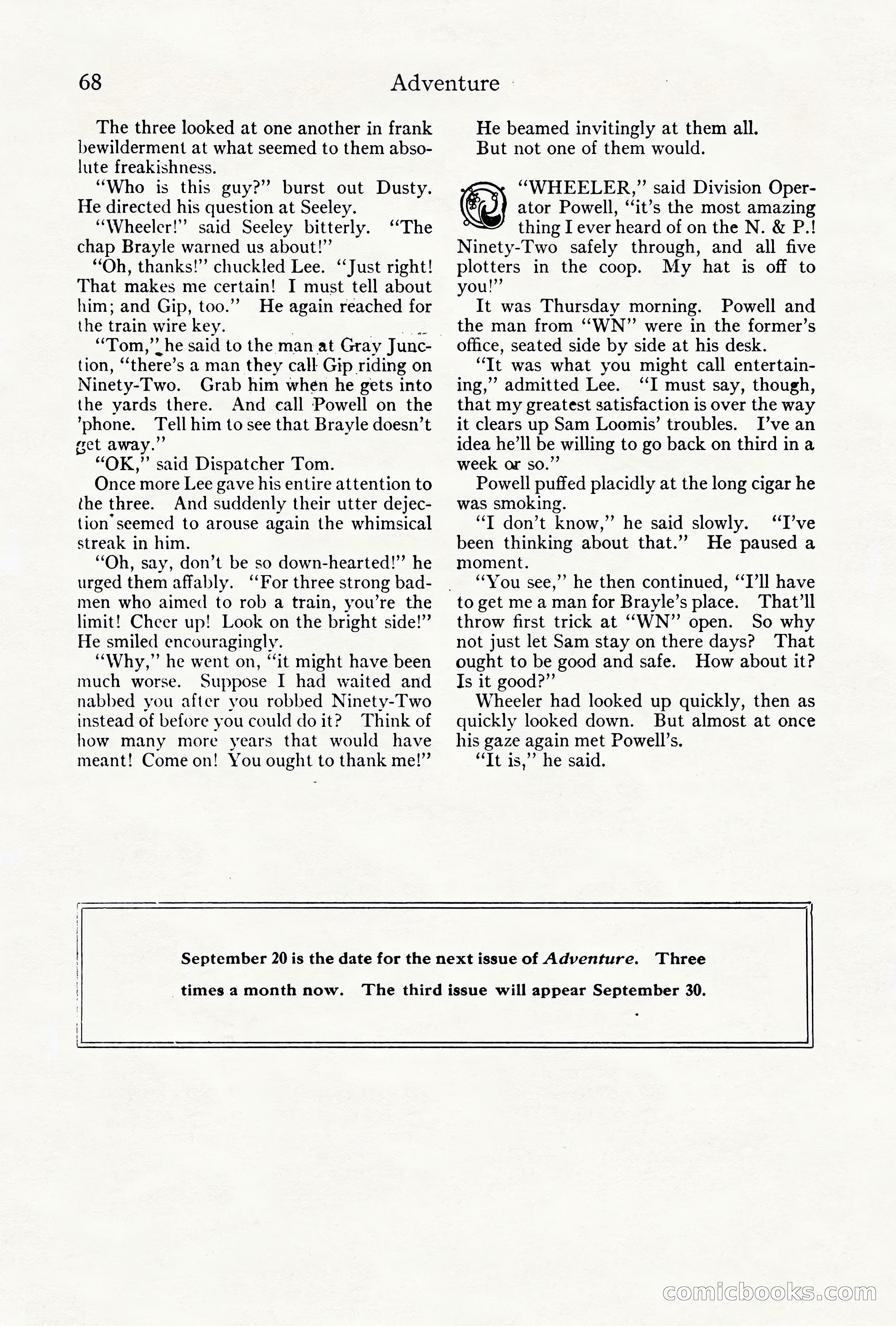 Adventure Magazine Cover, October 10, 1921 — page 78 of 204
