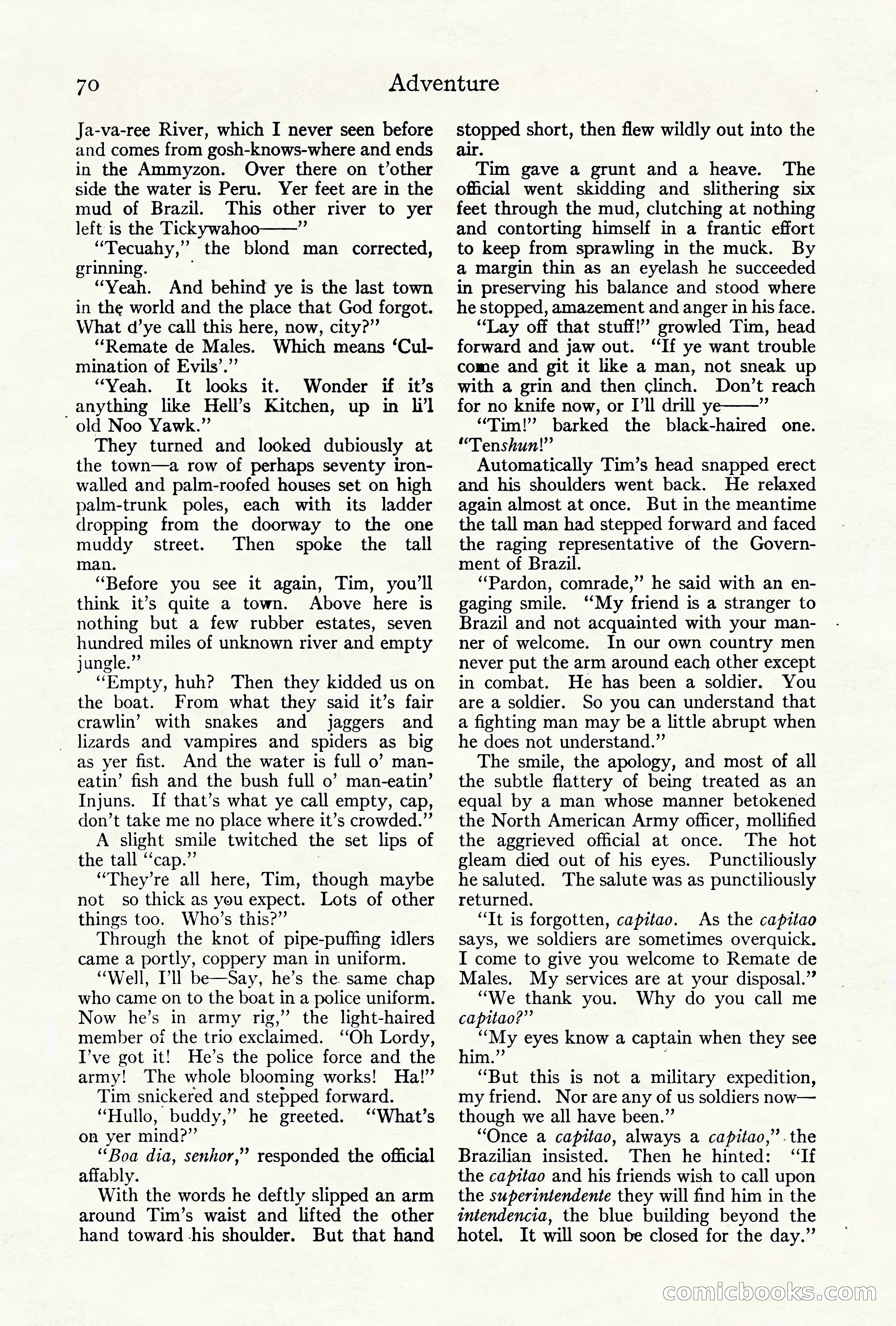 Adventure Magazine Cover, October 10, 1921 — page 80 of 204