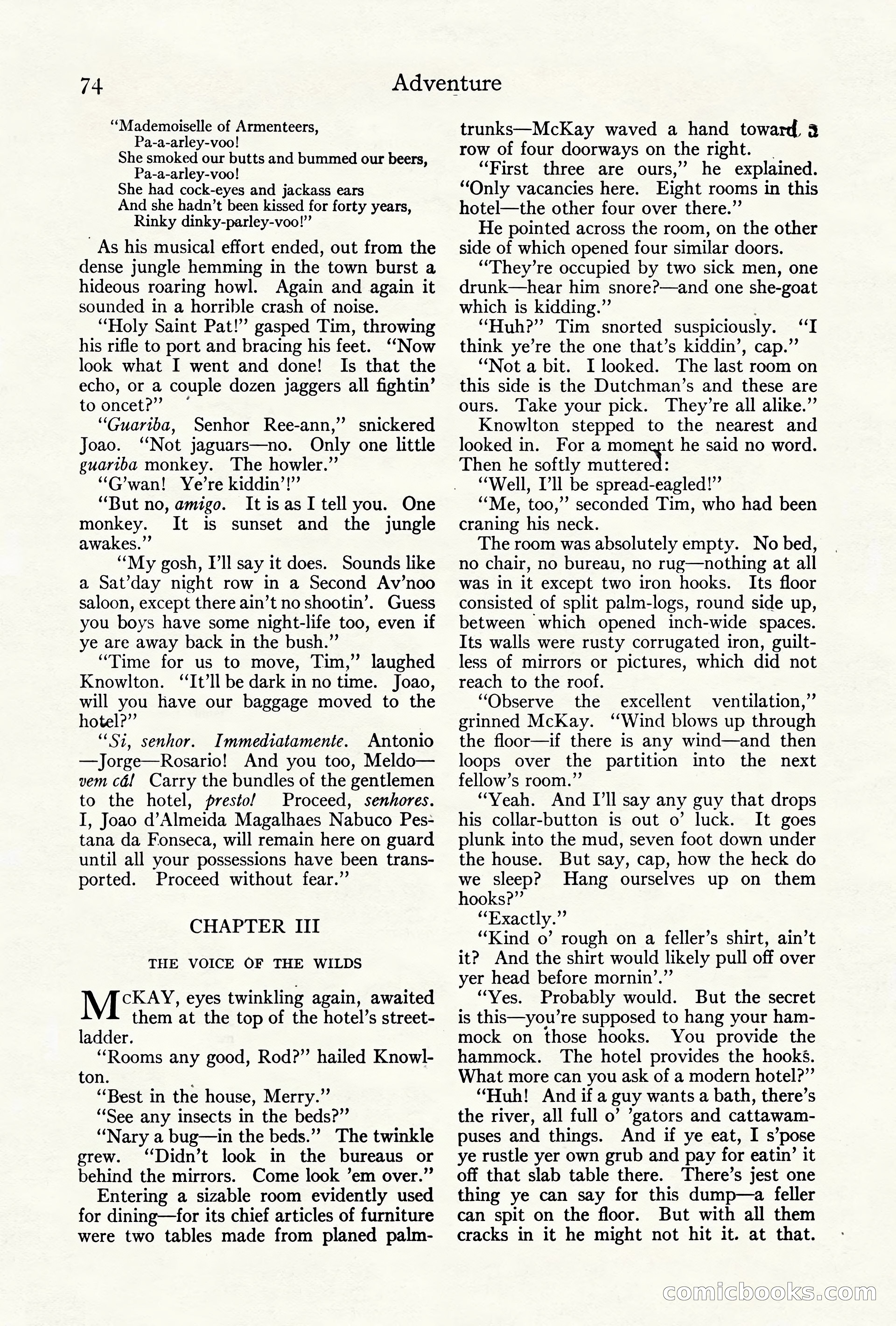Adventure Magazine Cover, October 10, 1921 — page 84 of 204