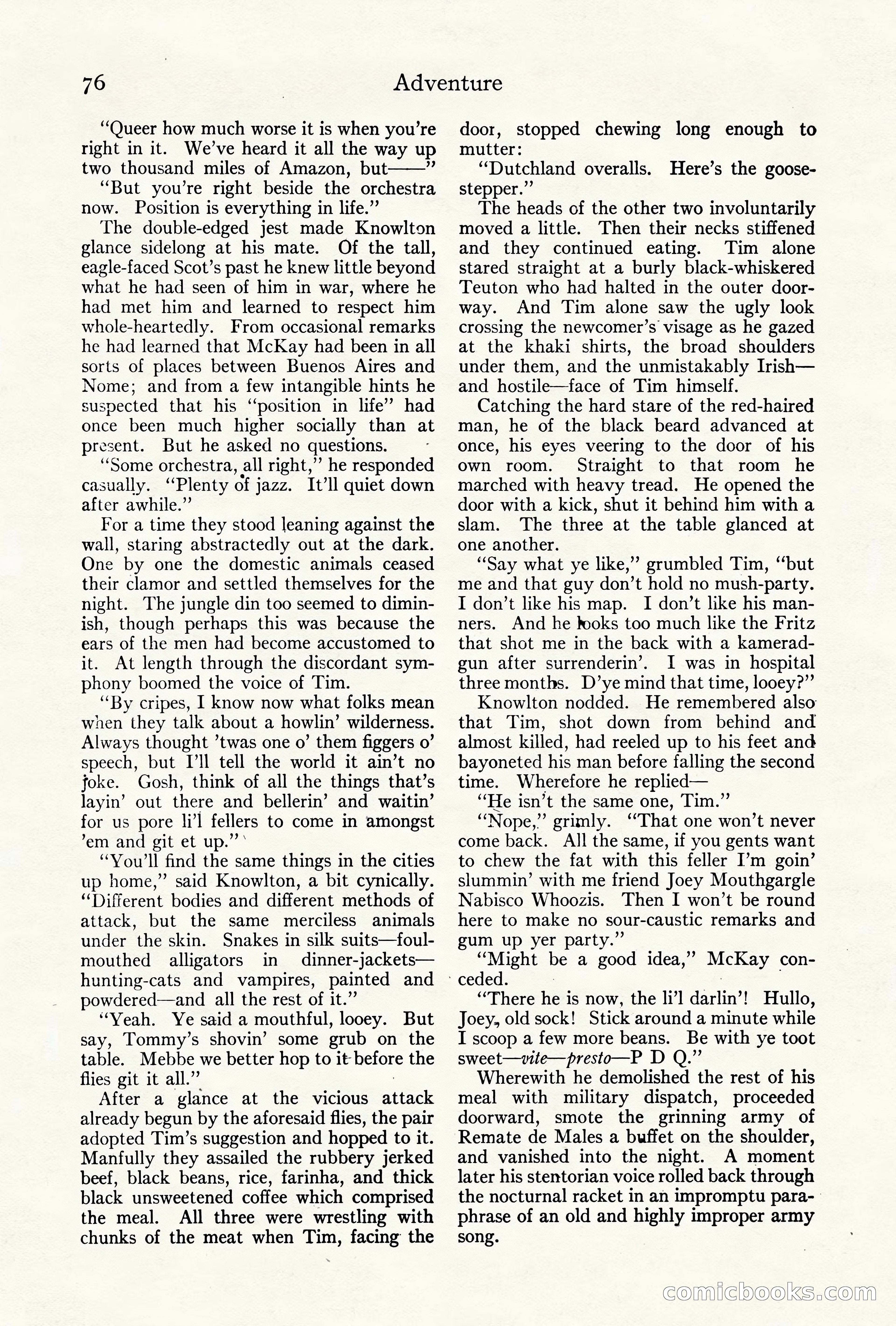 Adventure Magazine Cover, October 10, 1921 — page 86 of 204