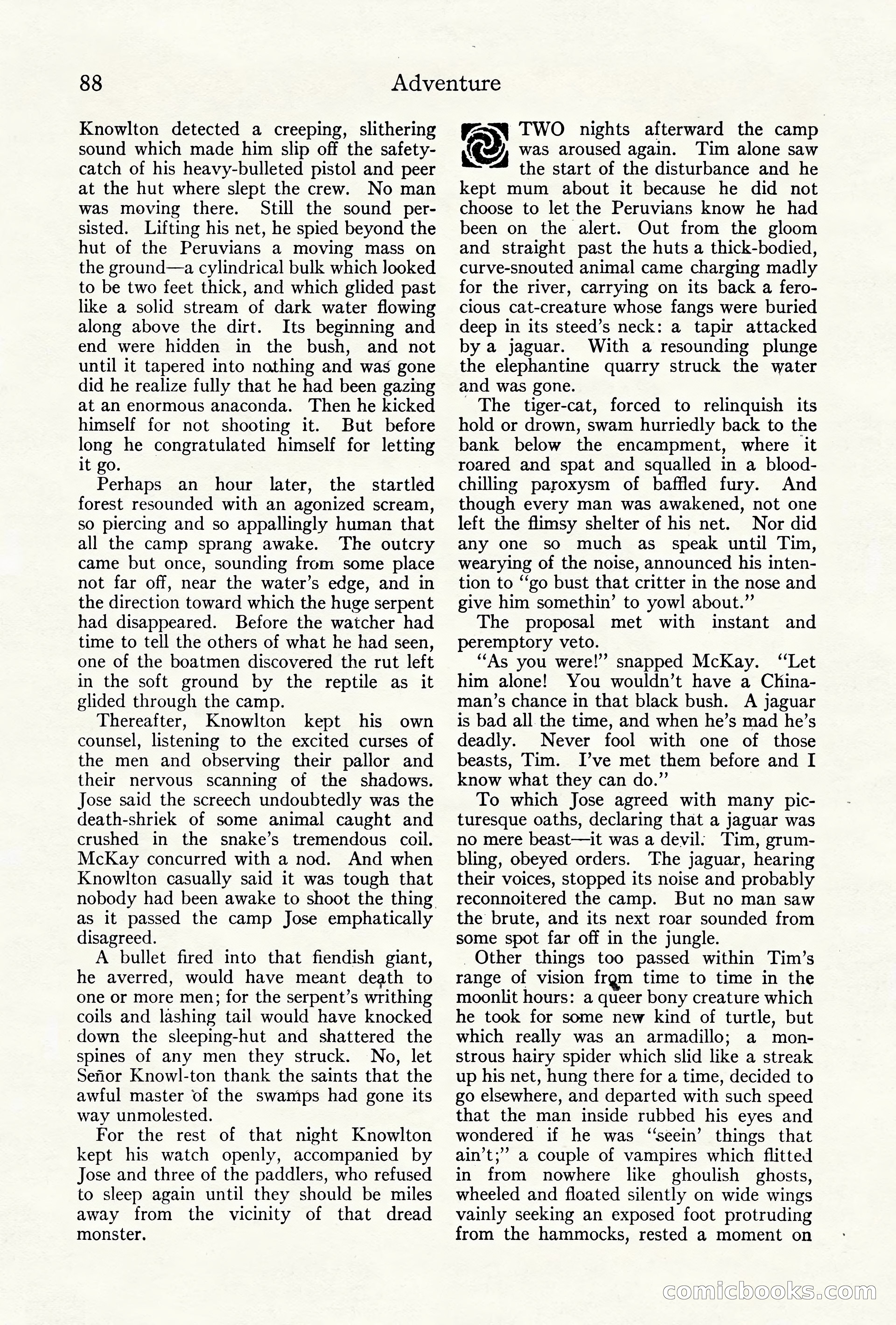 Adventure Magazine Cover, October 10, 1921 — page 98 of 204