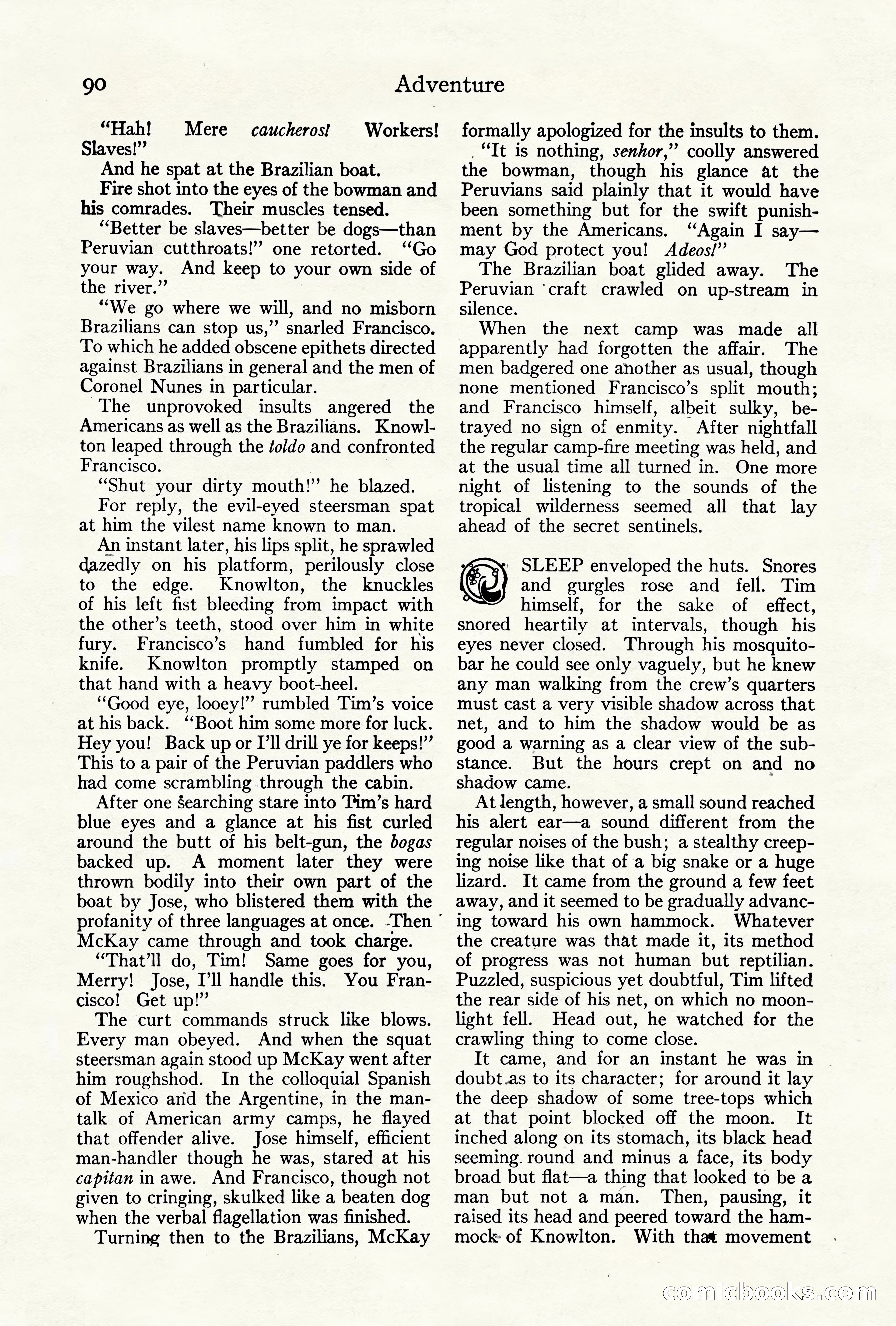 Adventure Magazine Cover, October 10, 1921 — page 100 of 204