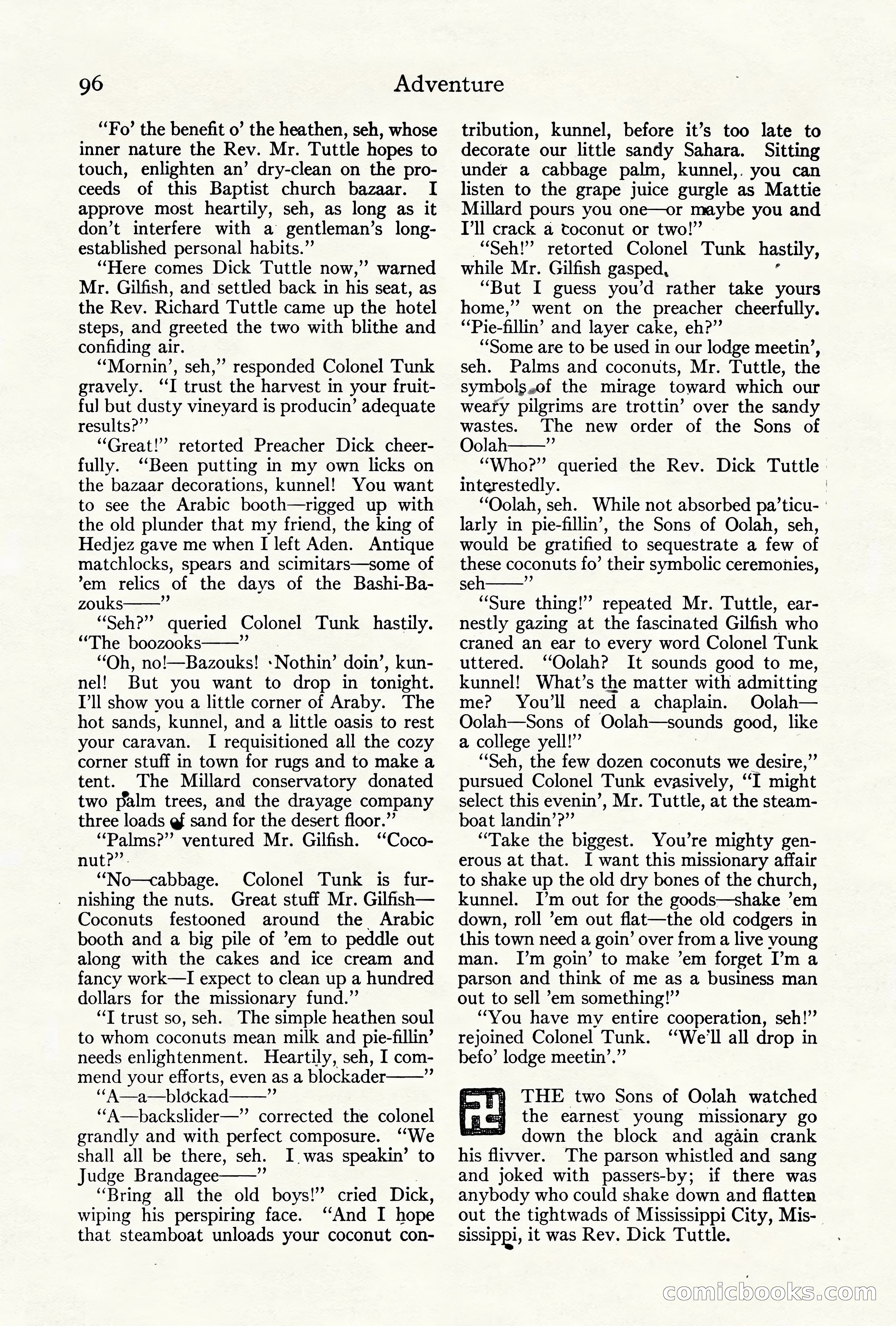 Adventure Magazine Cover, October 10, 1921 — page 106 of 204