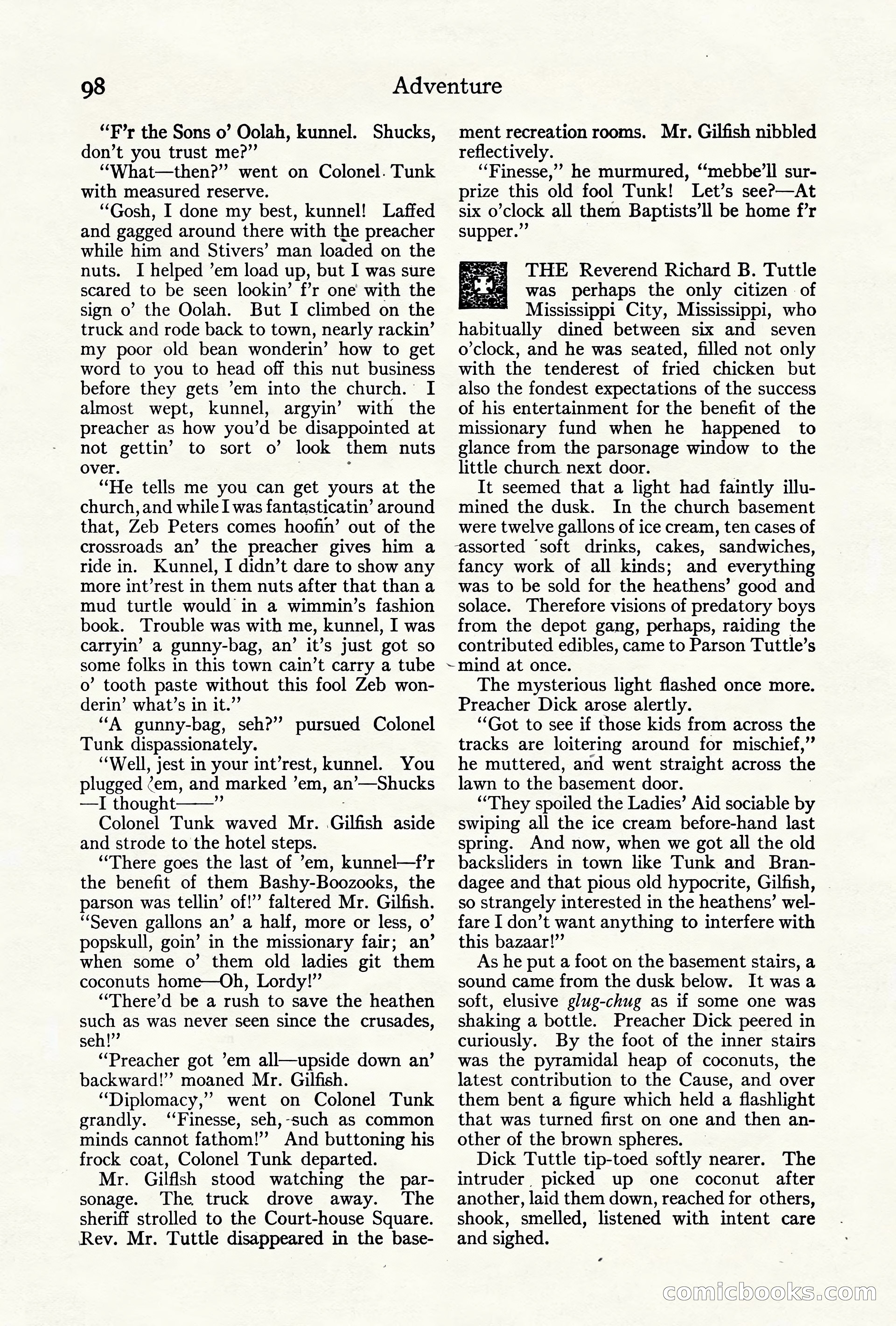 Adventure Magazine Cover, October 10, 1921 — page 108 of 204