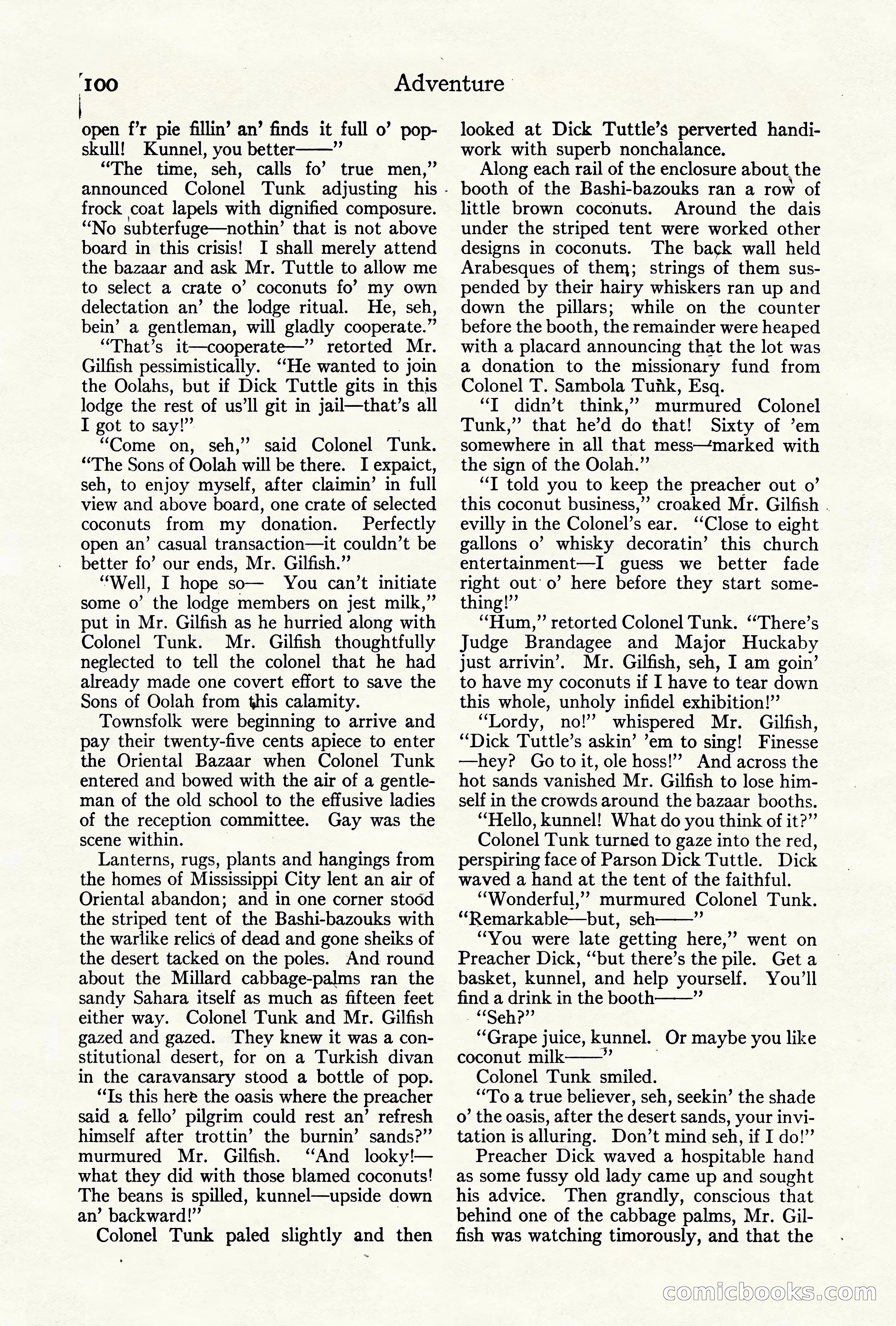 Adventure Magazine Cover, October 10, 1921 — page 110 of 204