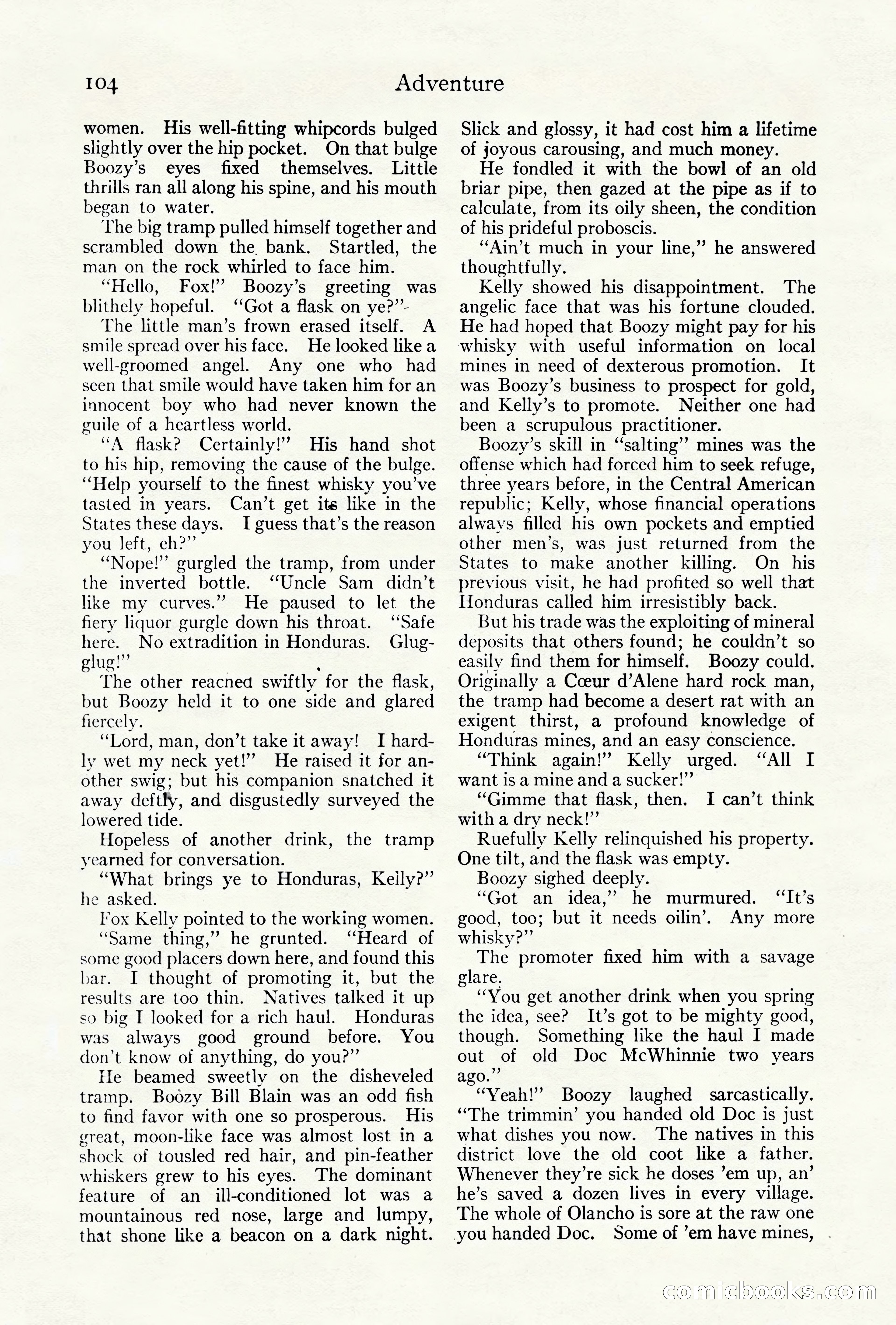 Adventure Magazine Cover, October 10, 1921 — page 114 of 204