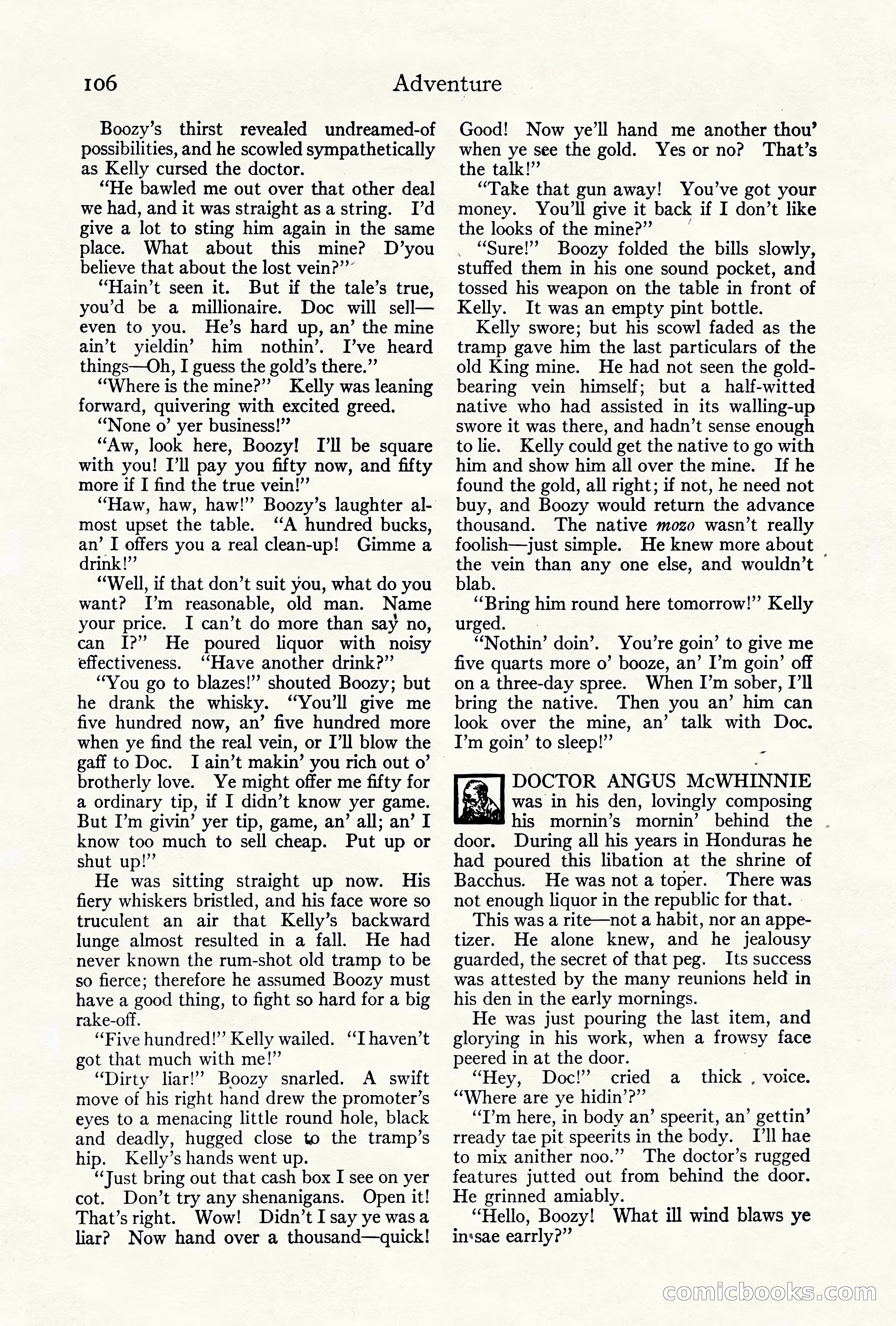 Adventure Magazine Cover, October 10, 1921 — page 116 of 204