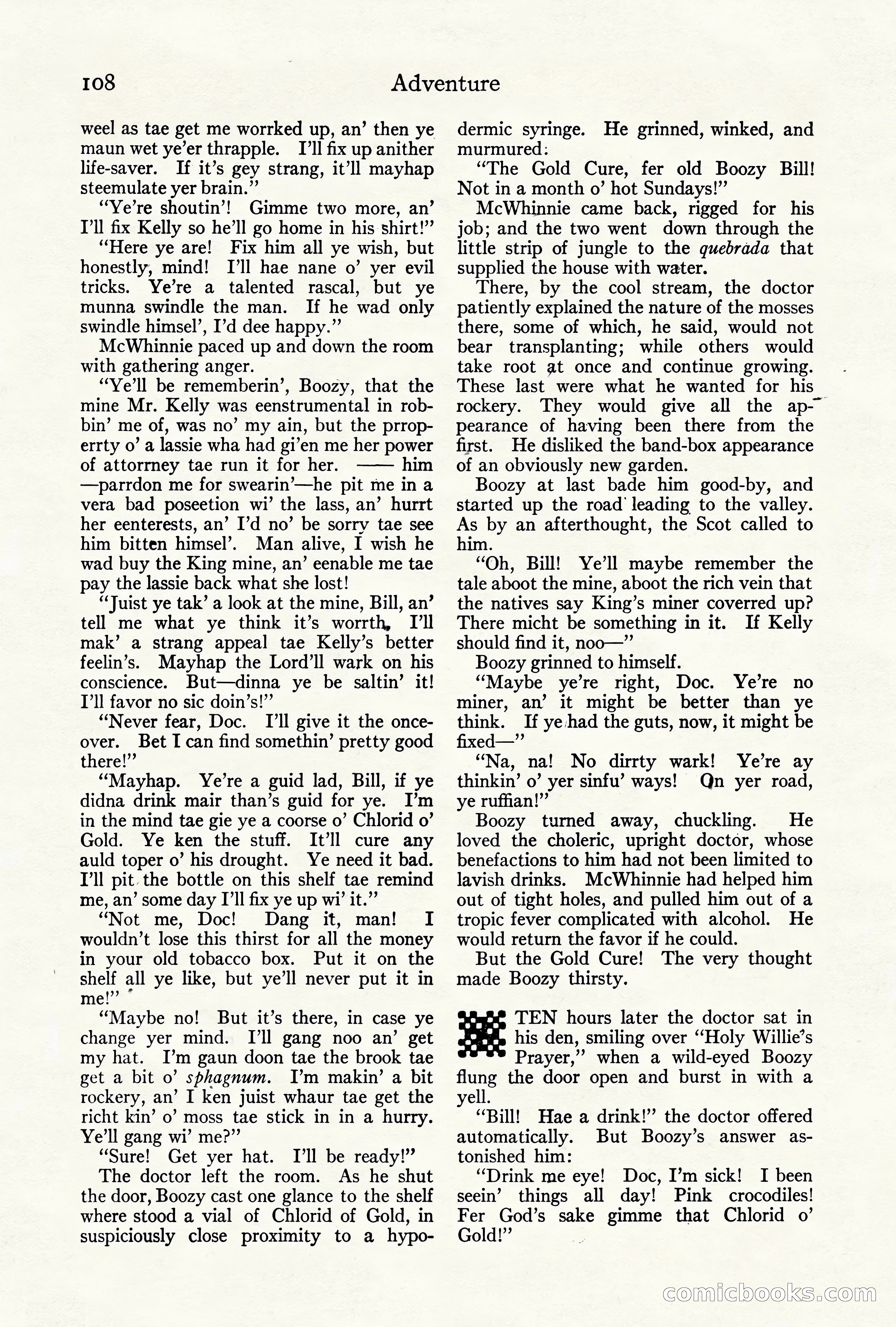 Adventure Magazine Cover, October 10, 1921 — page 118 of 204