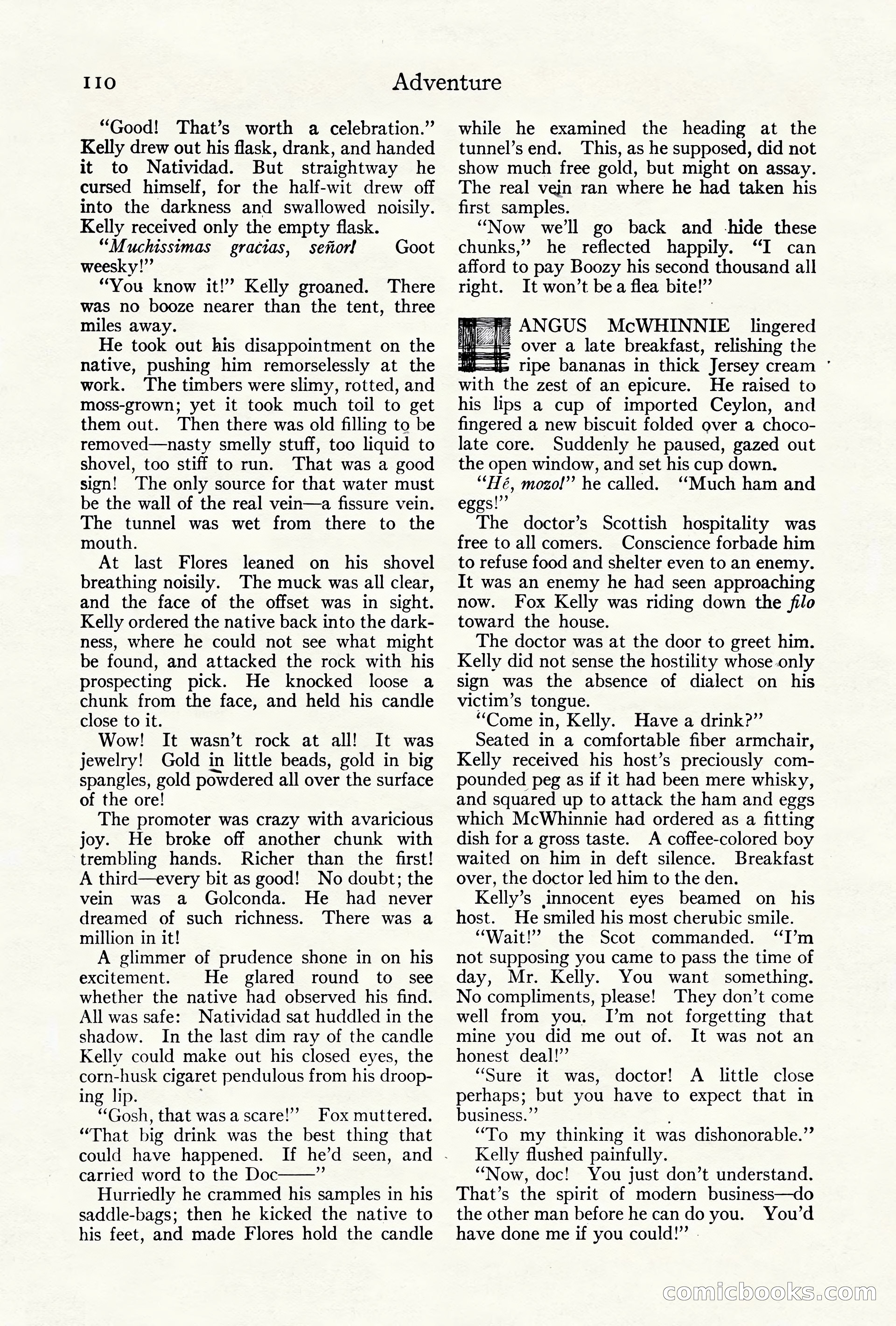 Adventure Magazine Cover, October 10, 1921 — page 120 of 204
