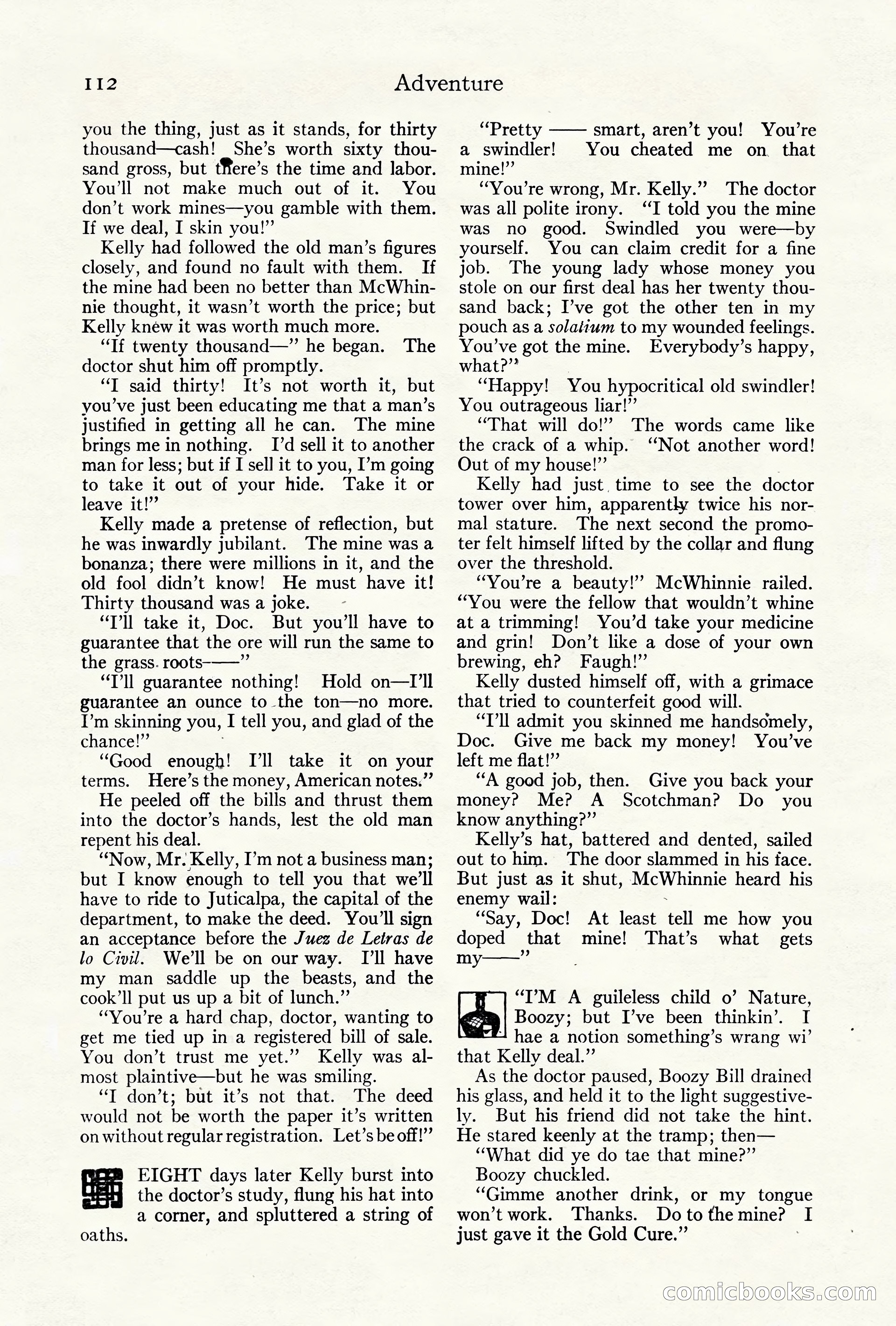 Adventure Magazine Cover, October 10, 1921 — page 122 of 204