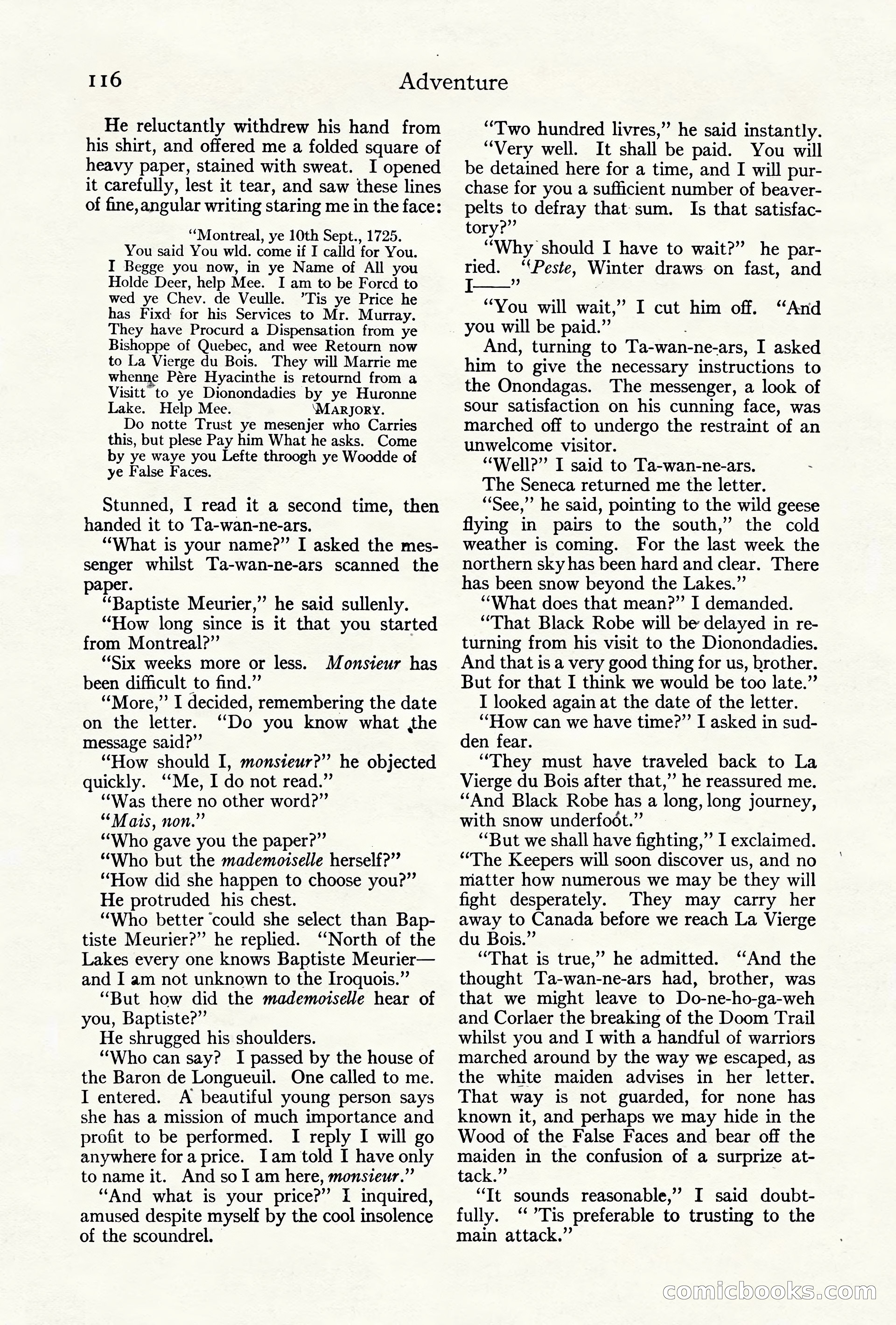 Adventure Magazine Cover, October 10, 1921 — page 126 of 204