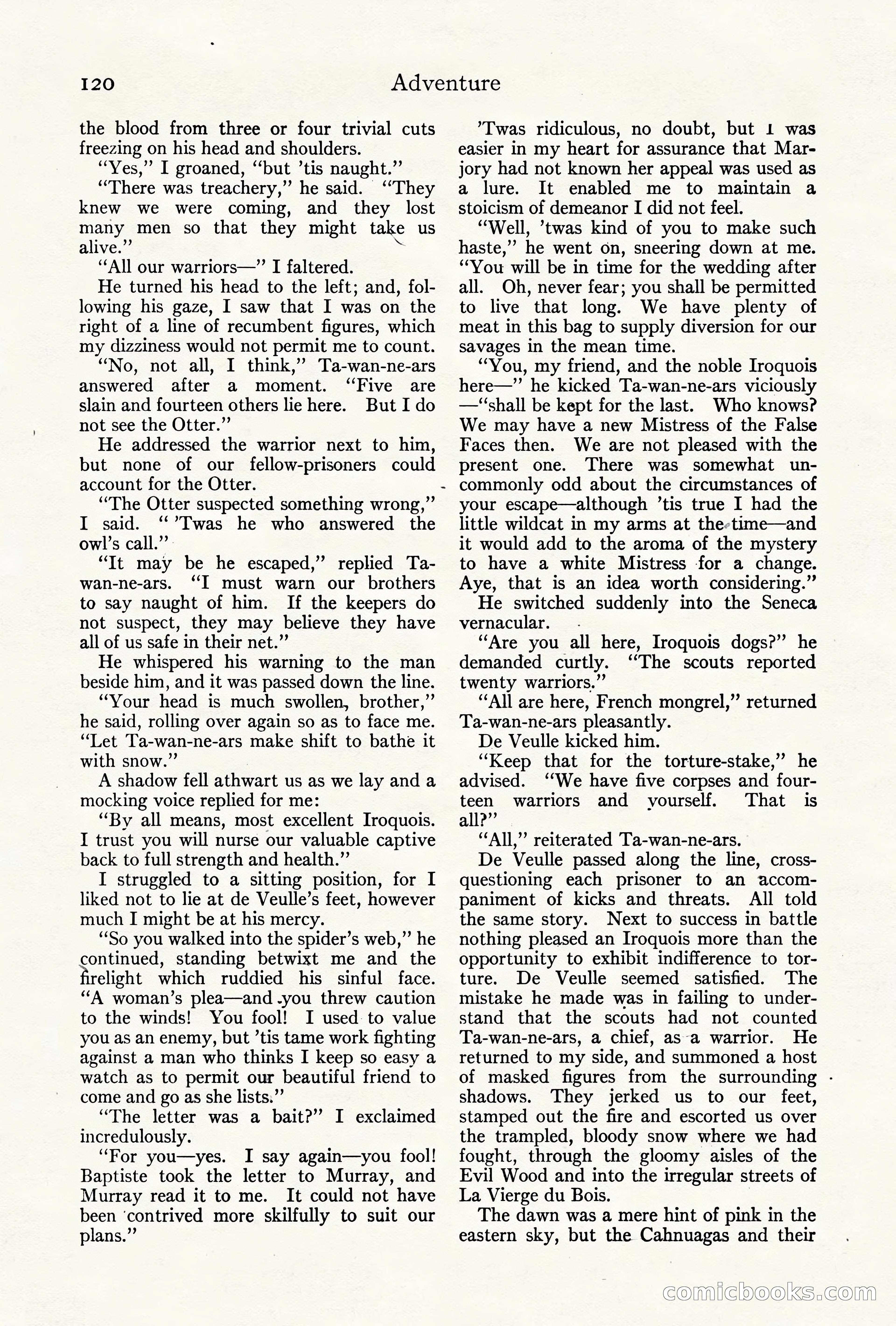 Adventure Magazine Cover, October 10, 1921 — page 130 of 204