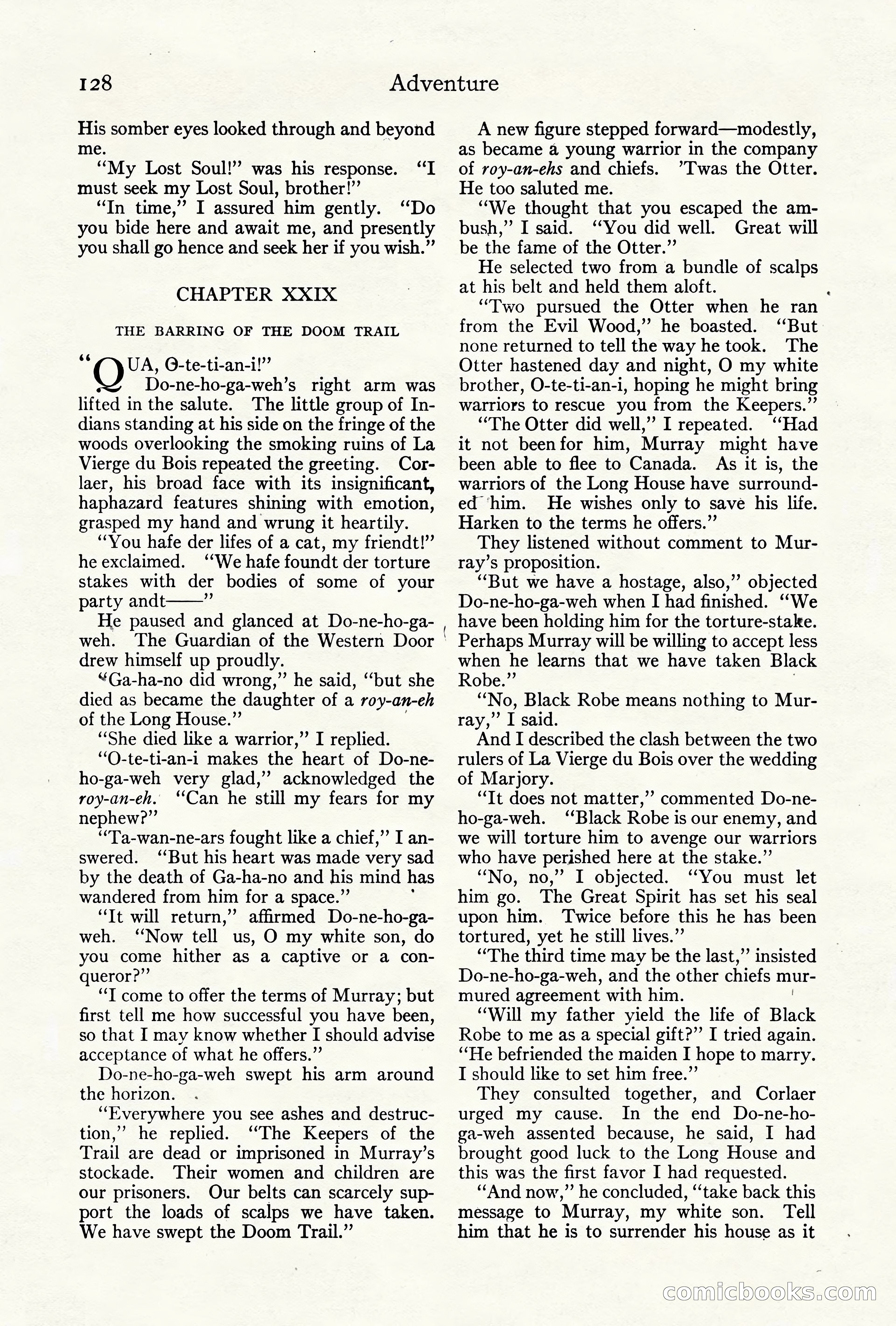 Adventure Magazine Cover, October 10, 1921 — page 138 of 204