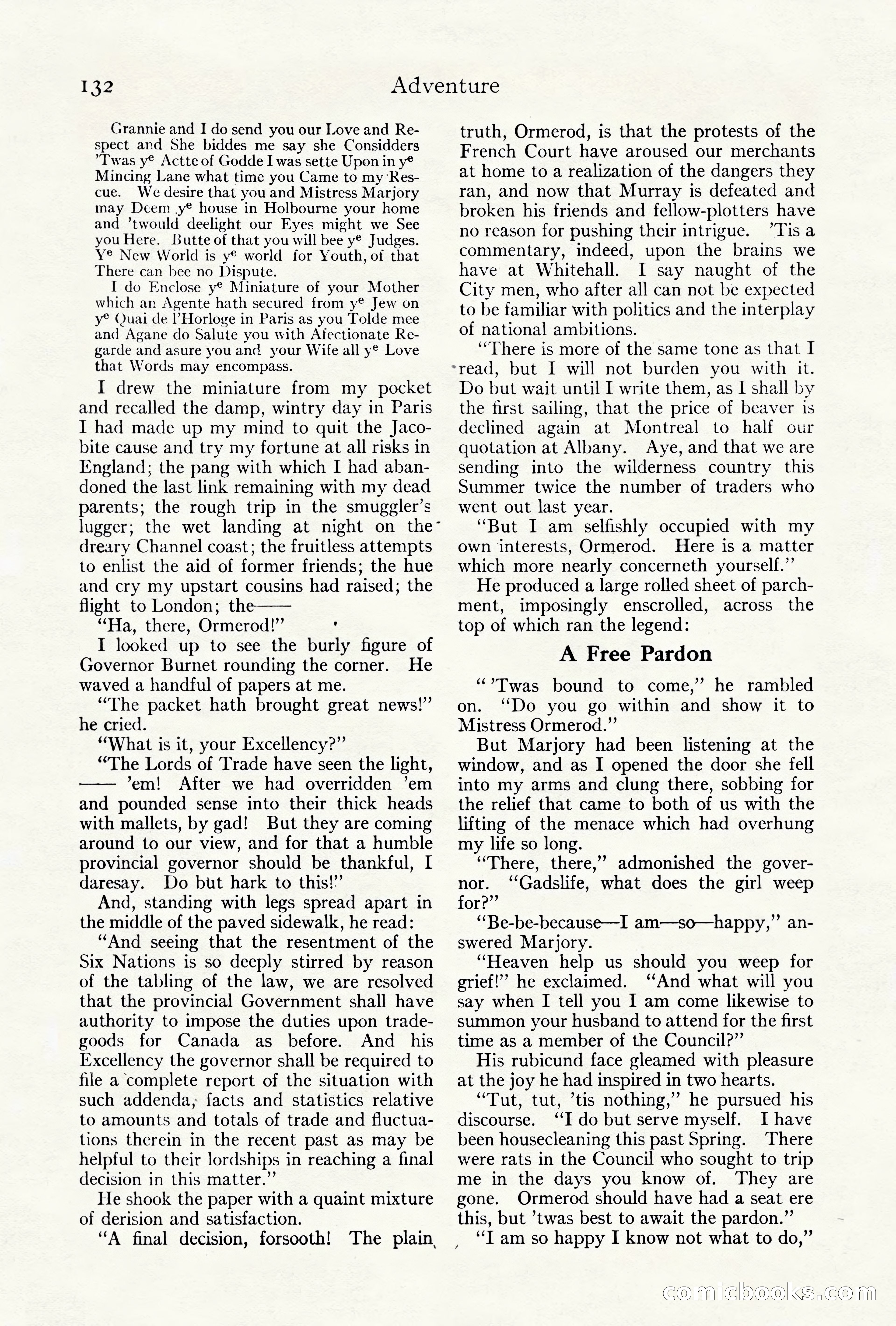 Adventure Magazine Cover, October 10, 1921 — page 142 of 204