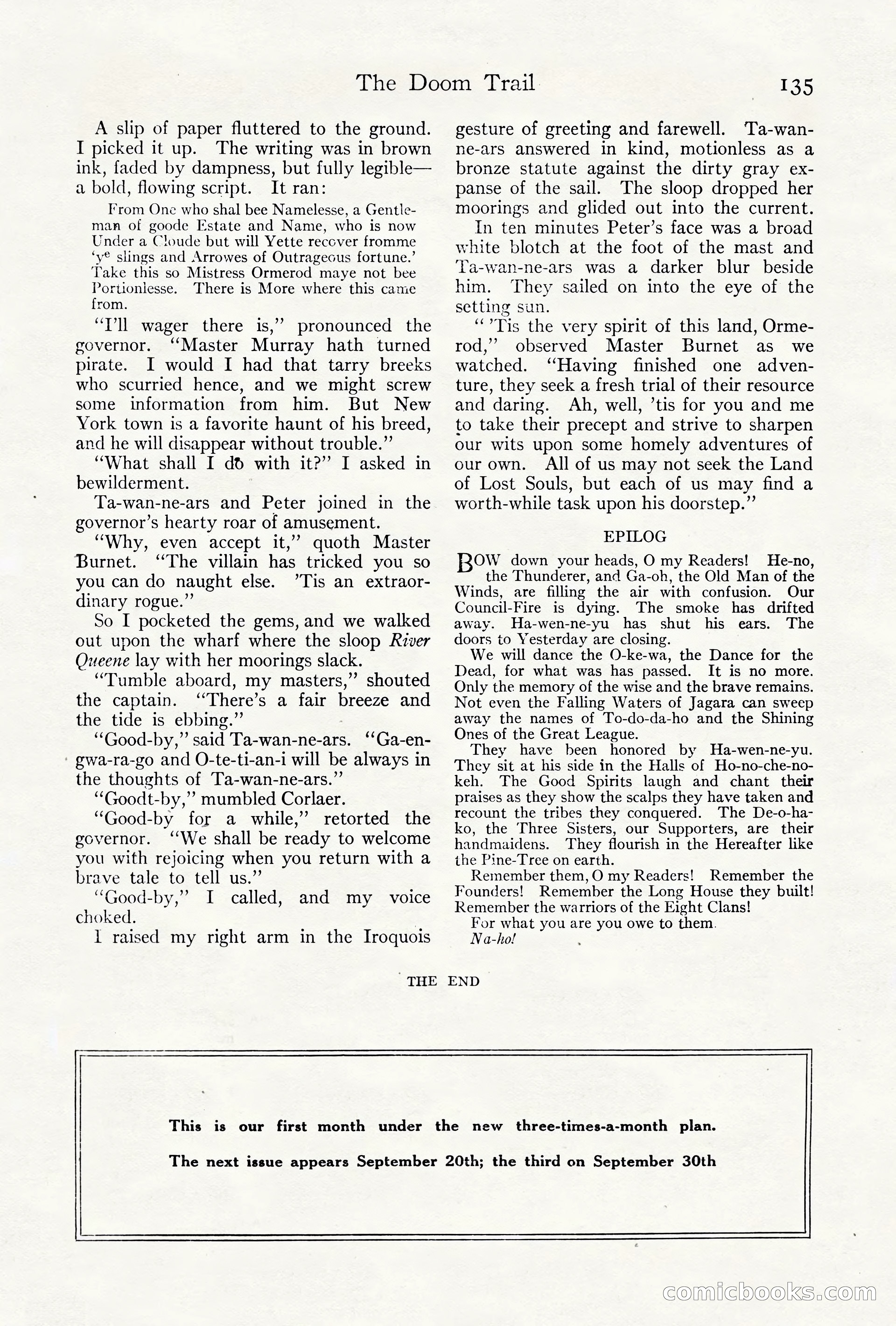 Adventure Magazine Cover, October 10, 1921 — page 145 of 204