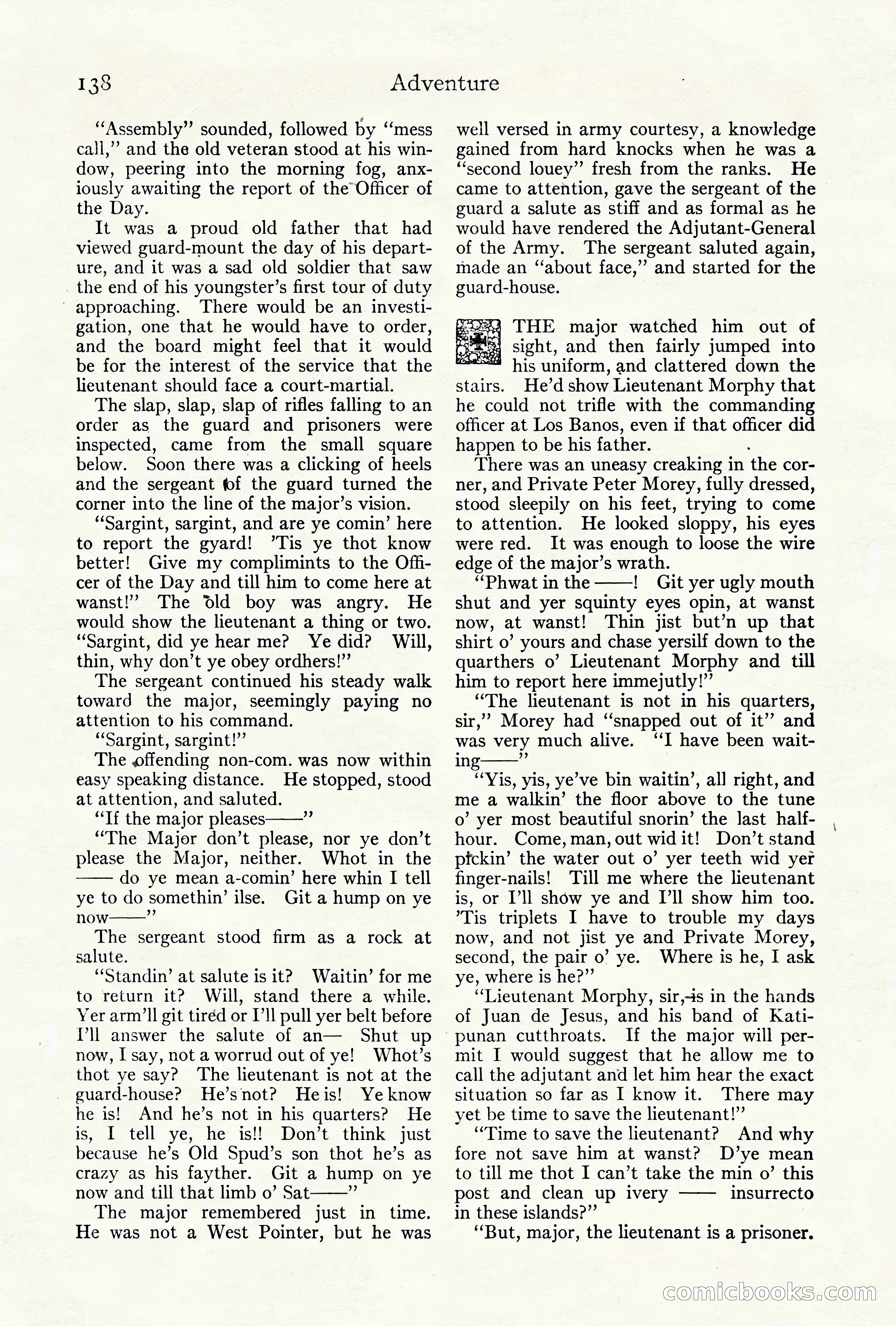 Adventure Magazine Cover, October 10, 1921 — page 148 of 204