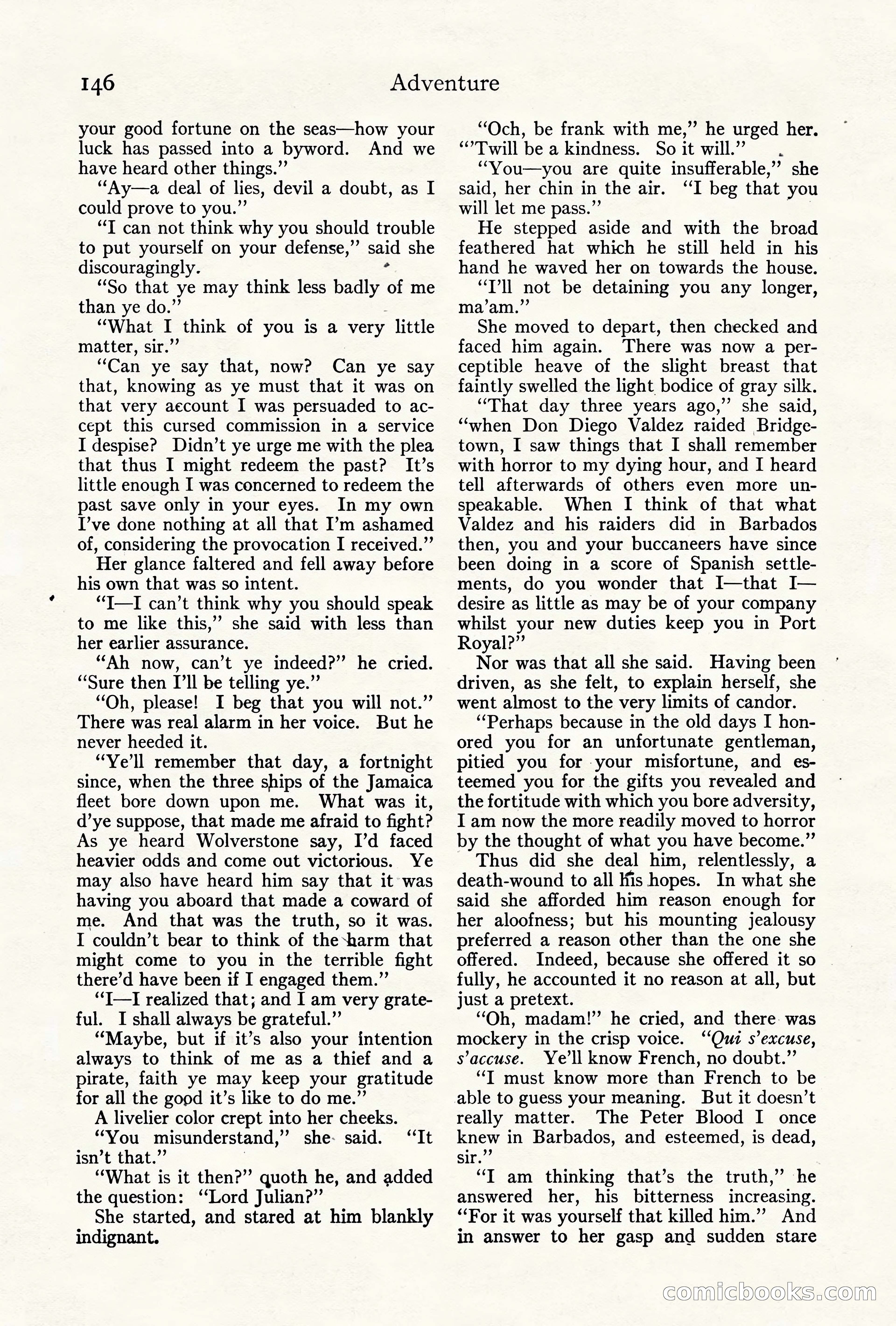 Adventure Magazine Cover, October 10, 1921 — page 156 of 204