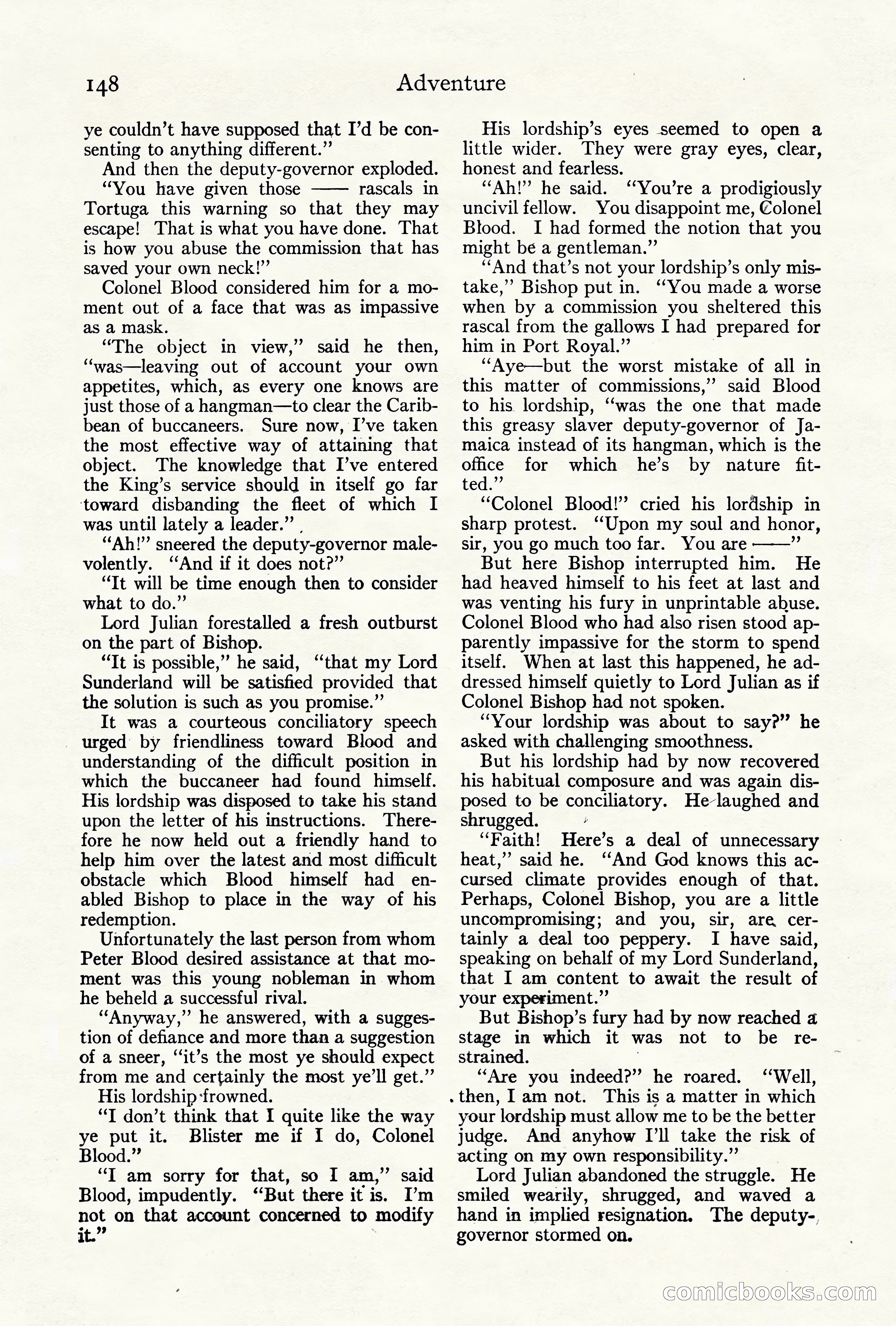 Adventure Magazine Cover, October 10, 1921 — page 158 of 204
