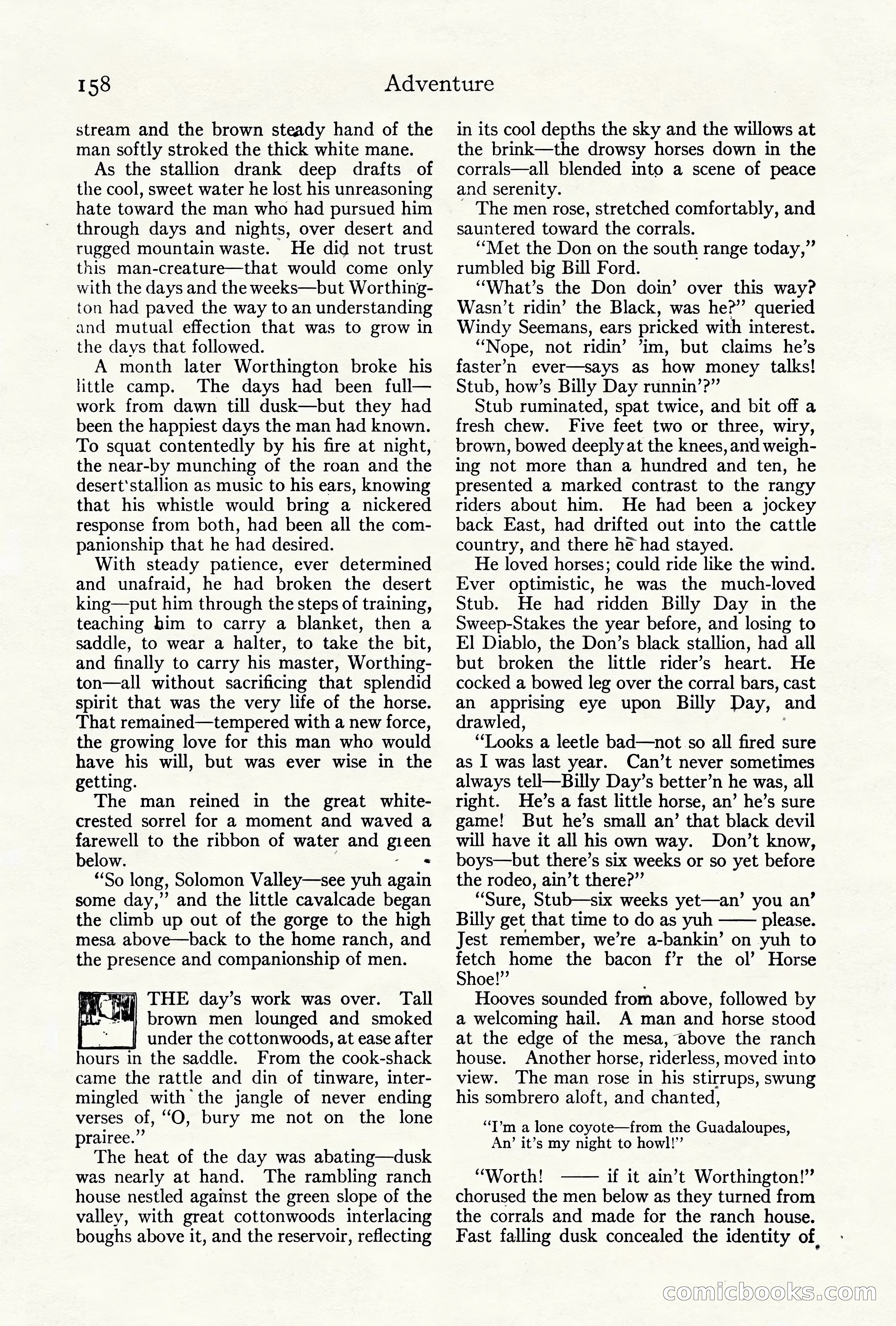 Adventure Magazine Cover, October 10, 1921 — page 168 of 204