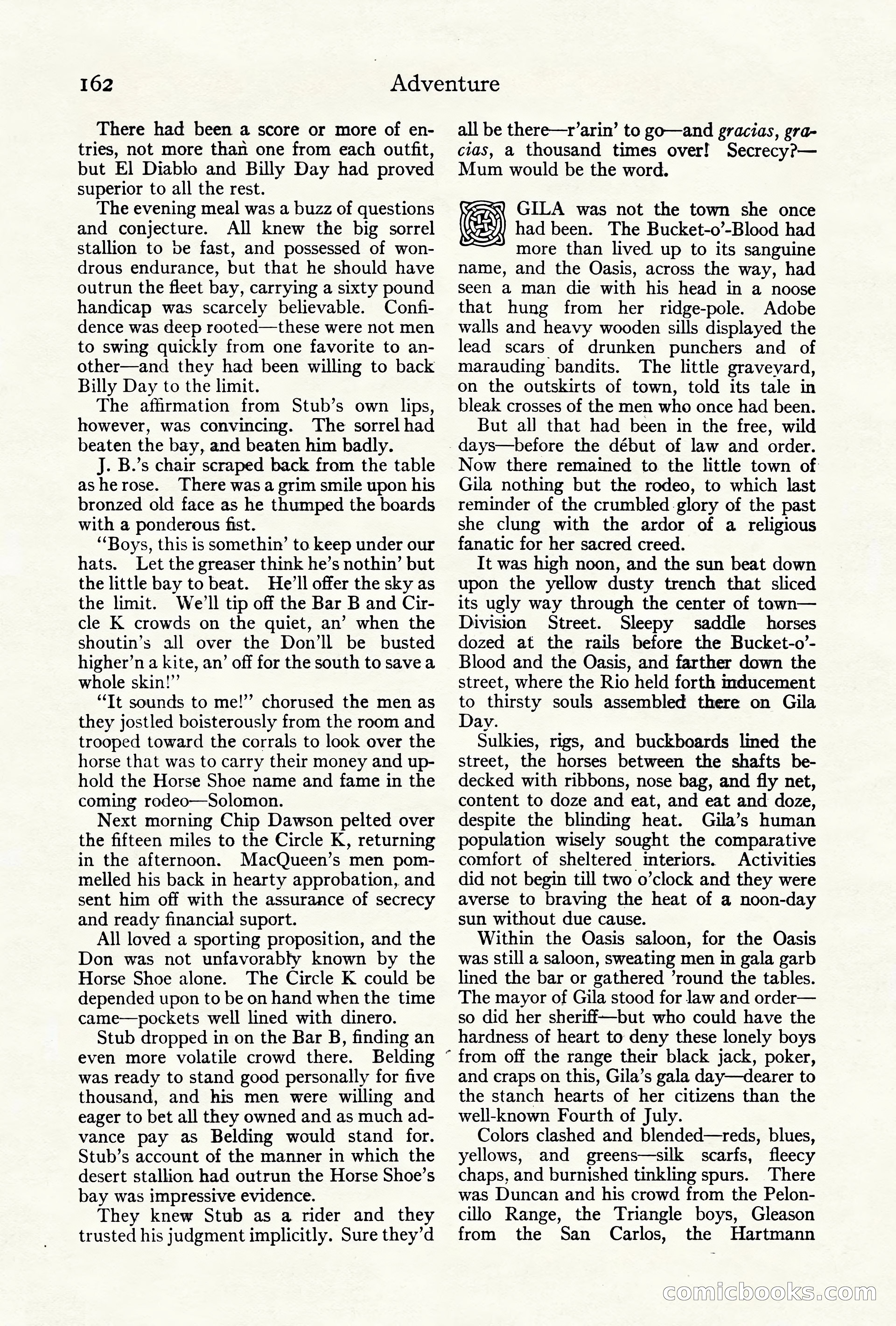 Adventure Magazine Cover, October 10, 1921 — page 172 of 204