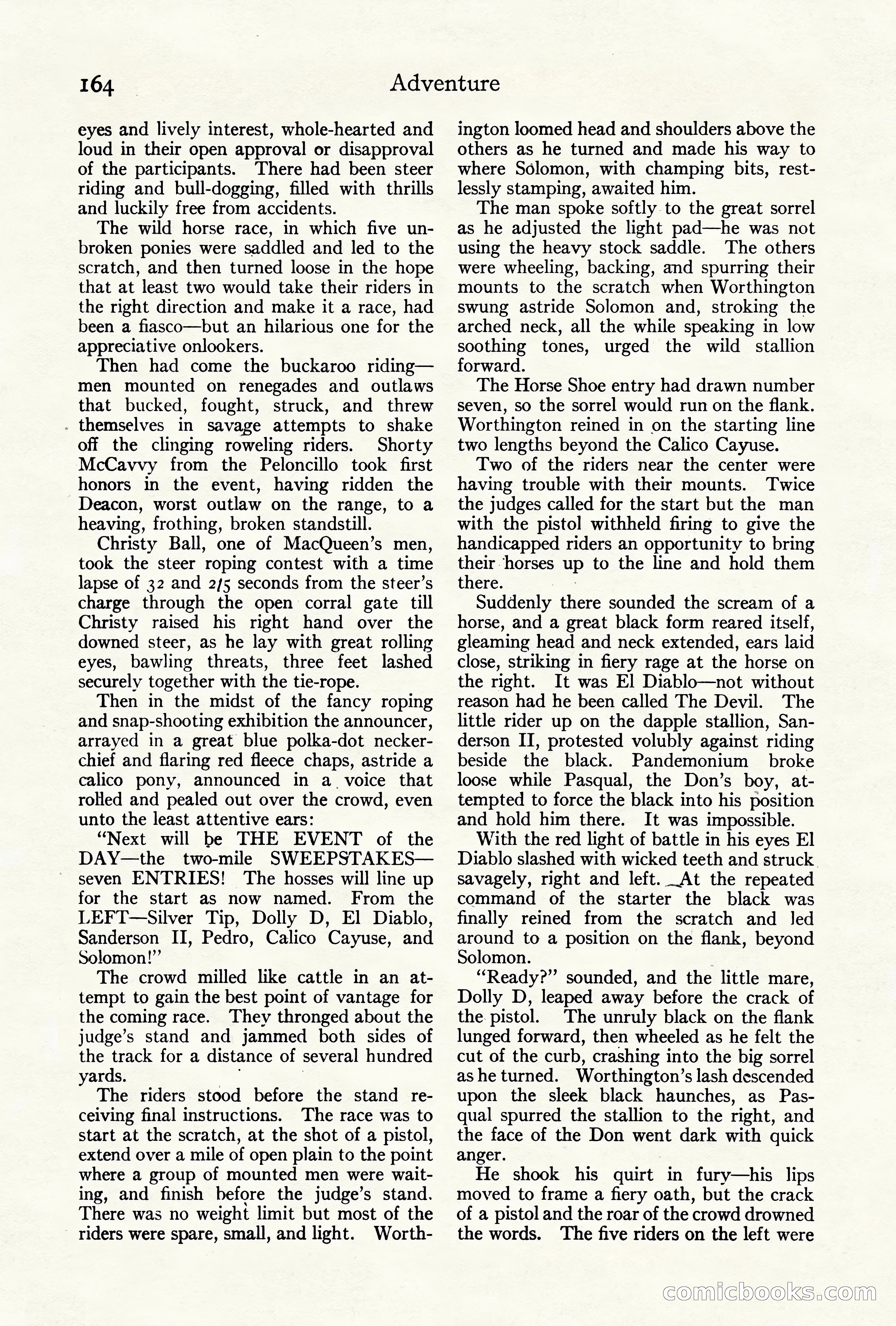 Adventure Magazine Cover, October 10, 1921 — page 174 of 204