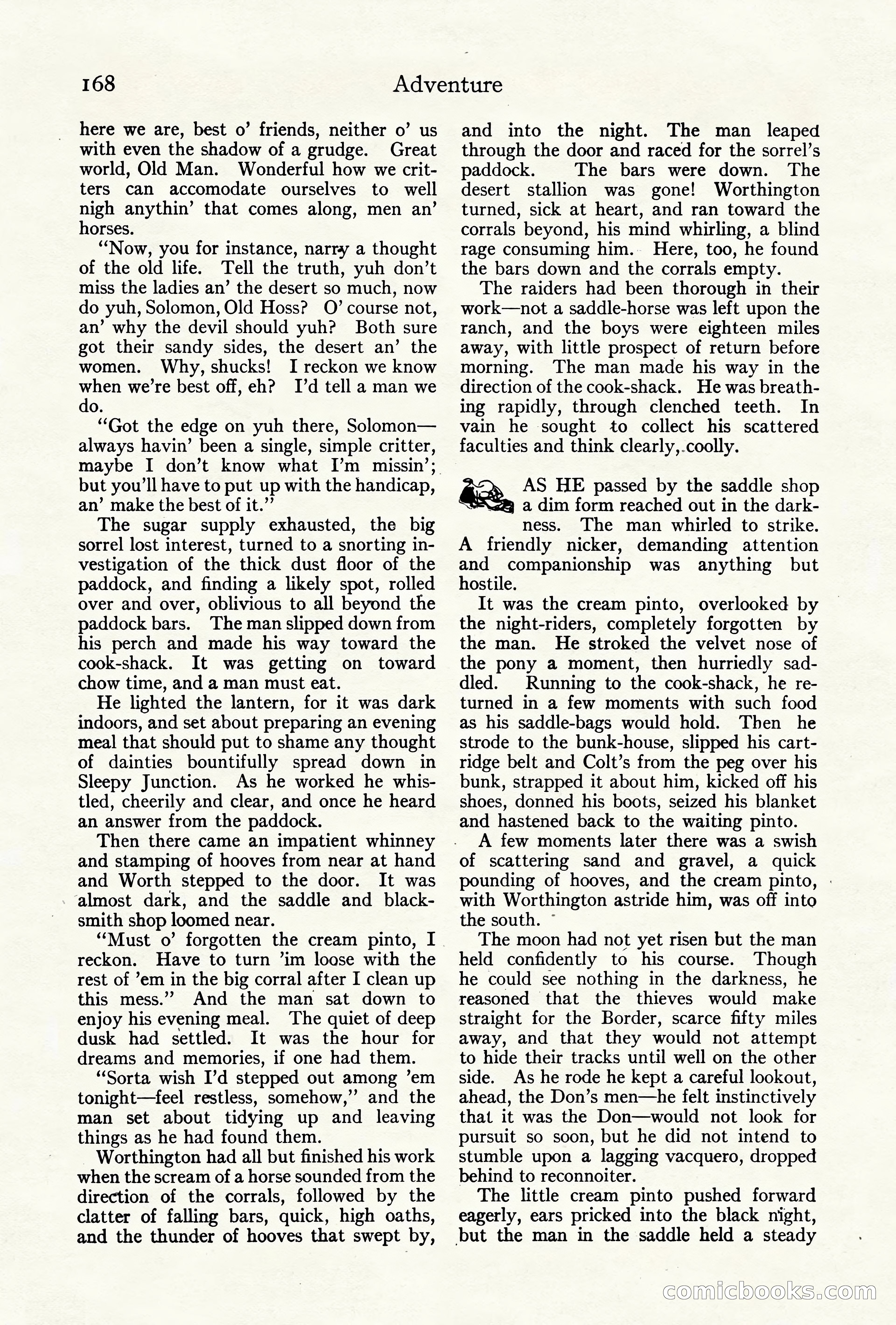 Adventure Magazine Cover, October 10, 1921 — page 178 of 204