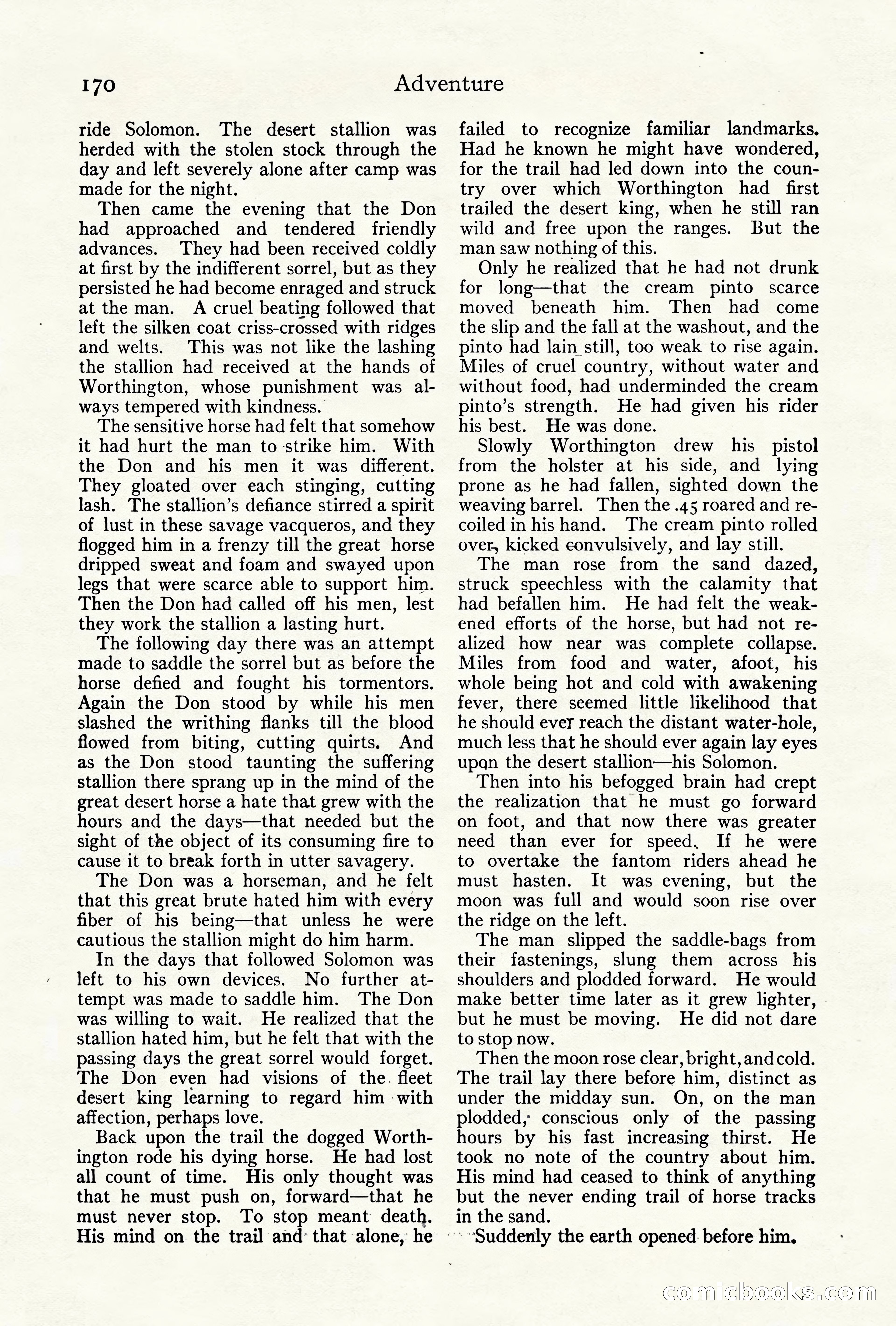 Adventure Magazine Cover, October 10, 1921 — page 180 of 204
