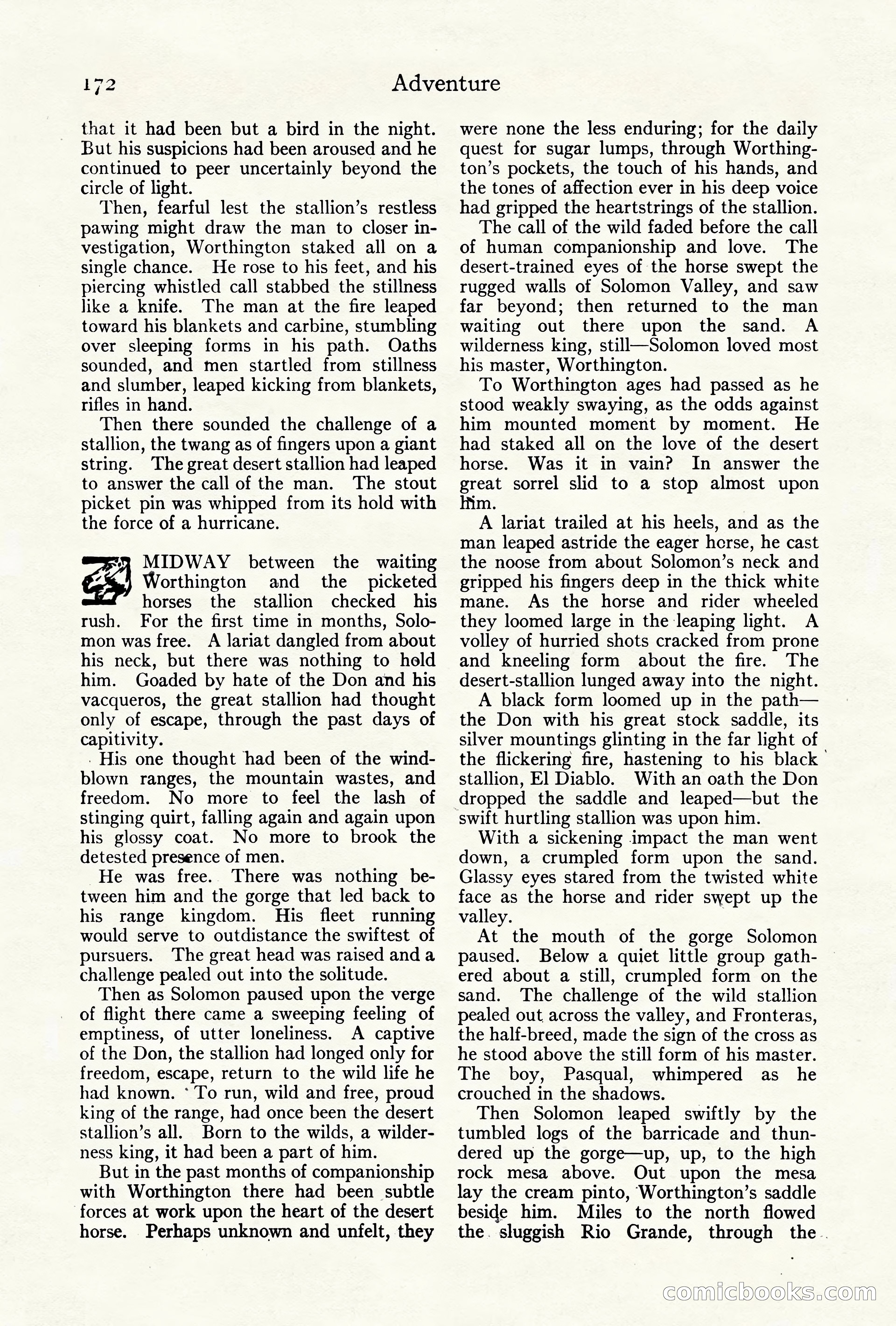 Adventure Magazine Cover, October 10, 1921 — page 182 of 204