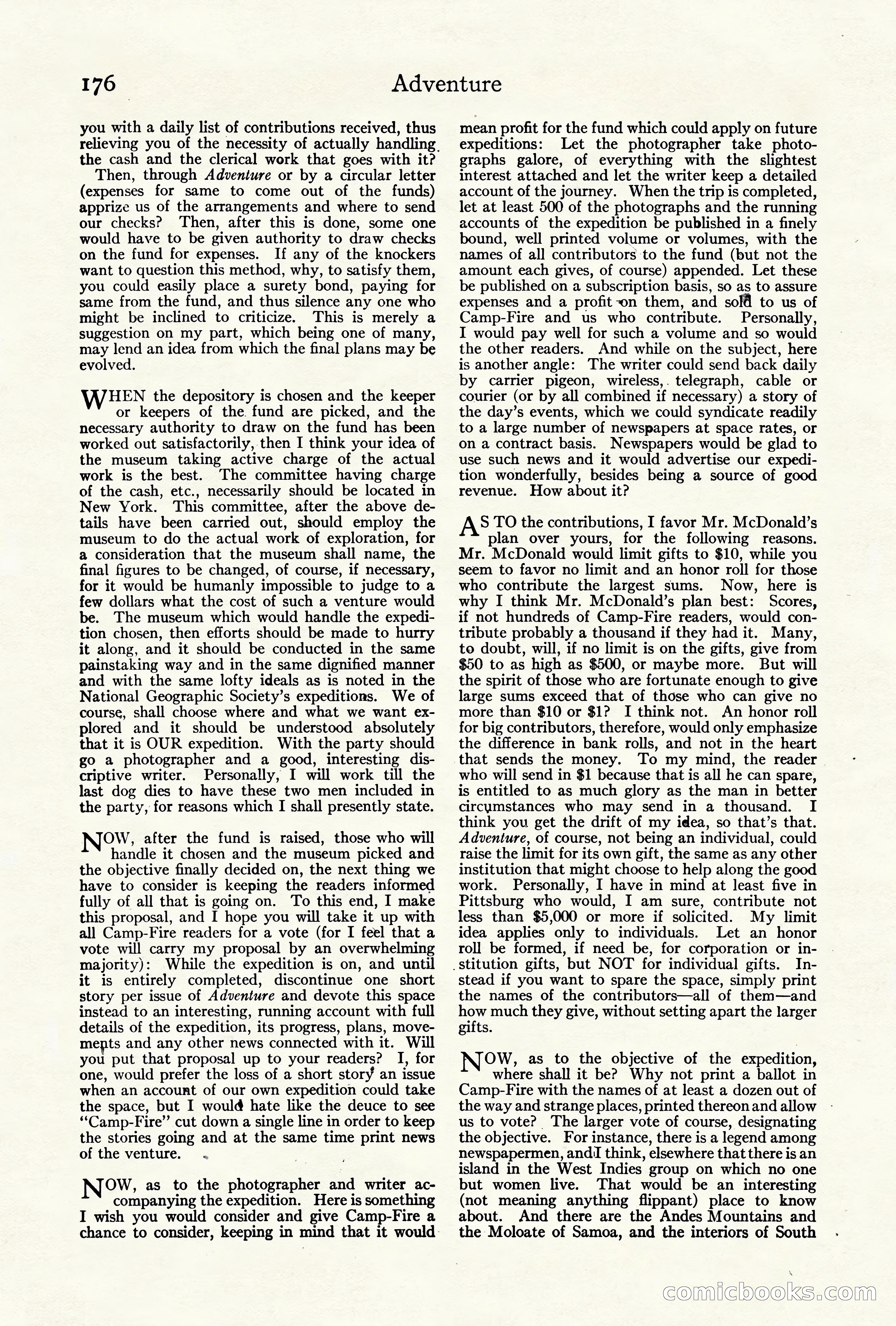Adventure Magazine Cover, October 10, 1921 — page 186 of 204