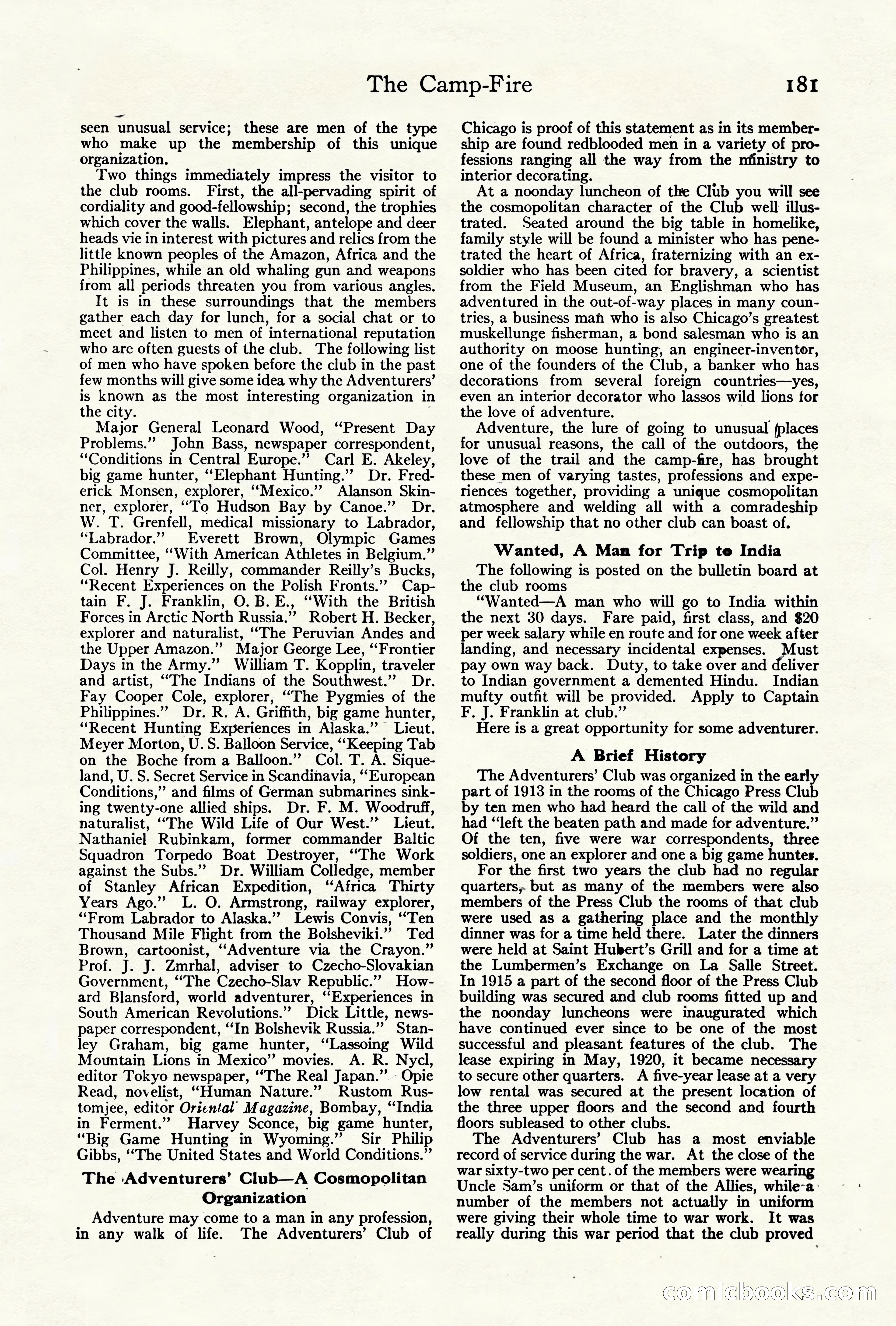 Adventure Magazine Cover, October 10, 1921 — page 191 of 204