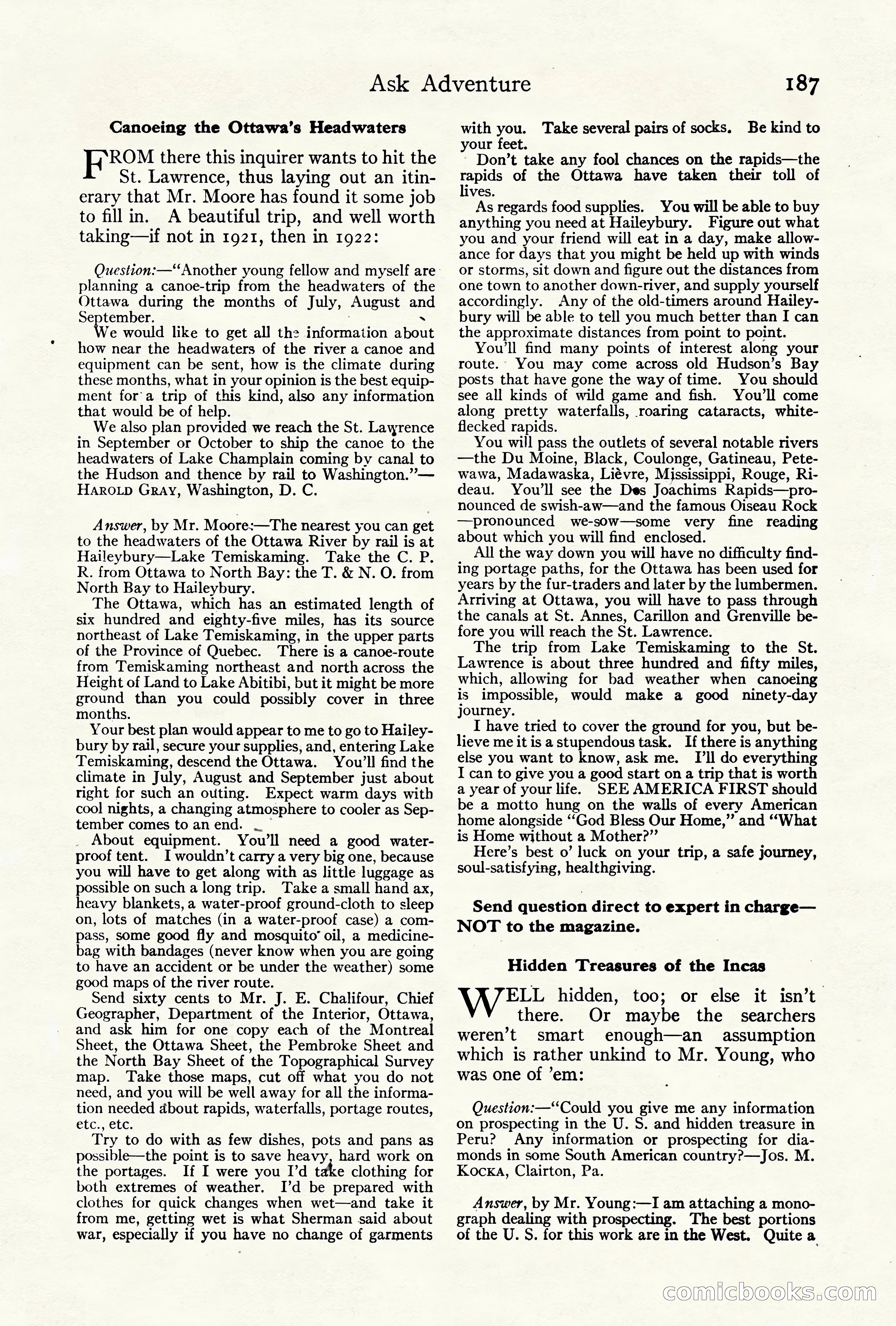 Adventure Magazine Cover, October 10, 1921 — page 197 of 204
