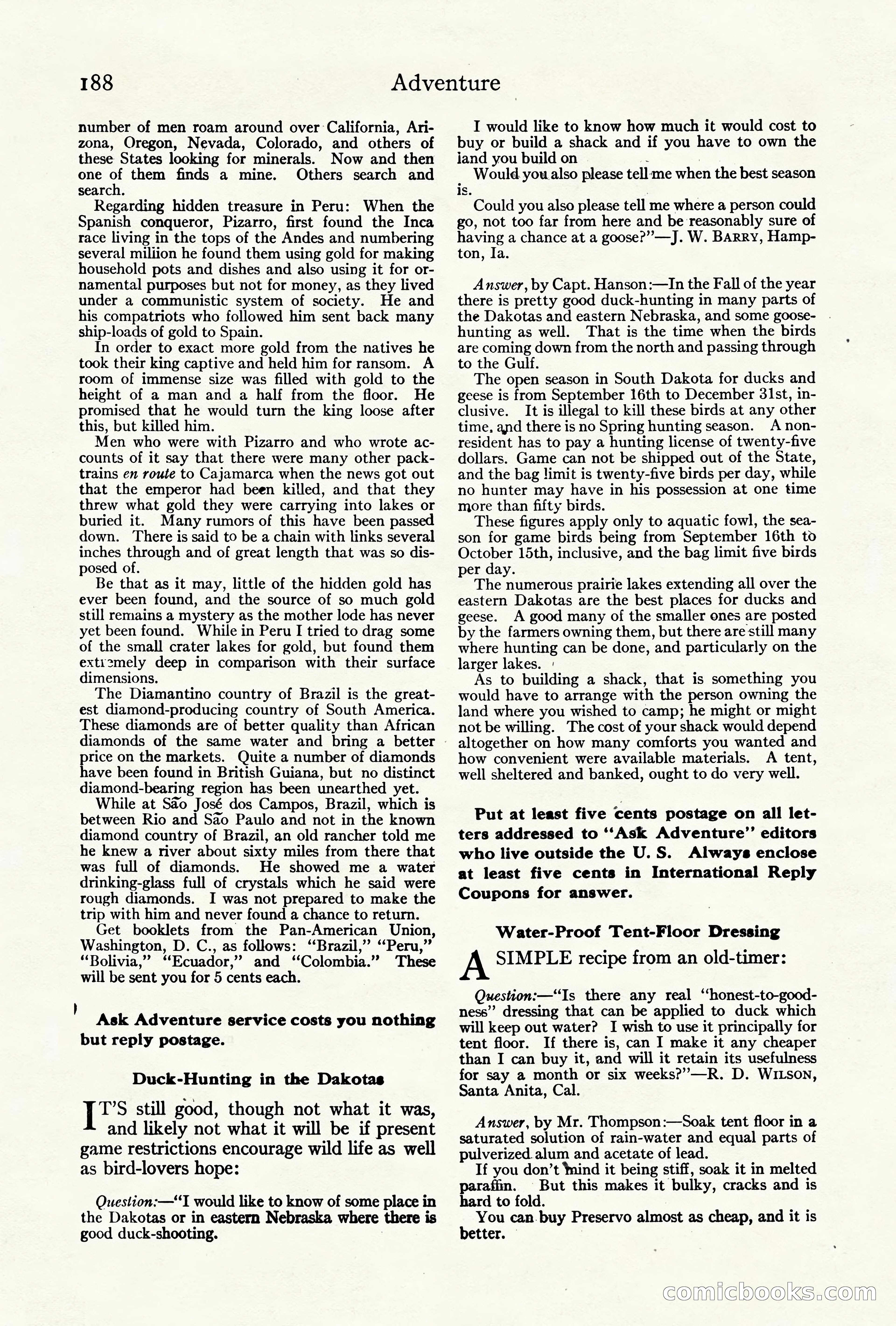 Adventure Magazine Cover, October 10, 1921 — page 198 of 204