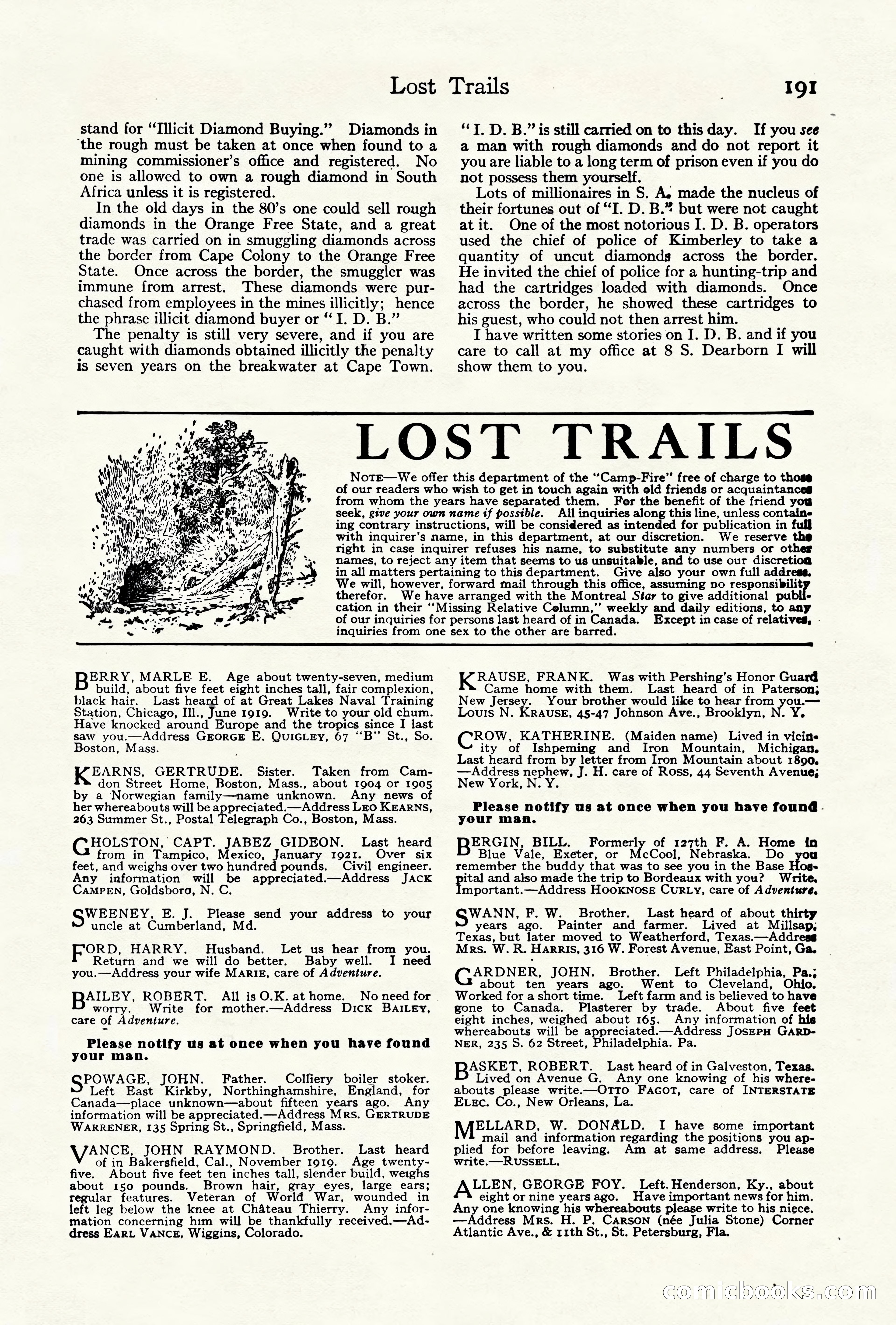 Adventure Magazine Cover, October 10, 1921 — page 201 of 204