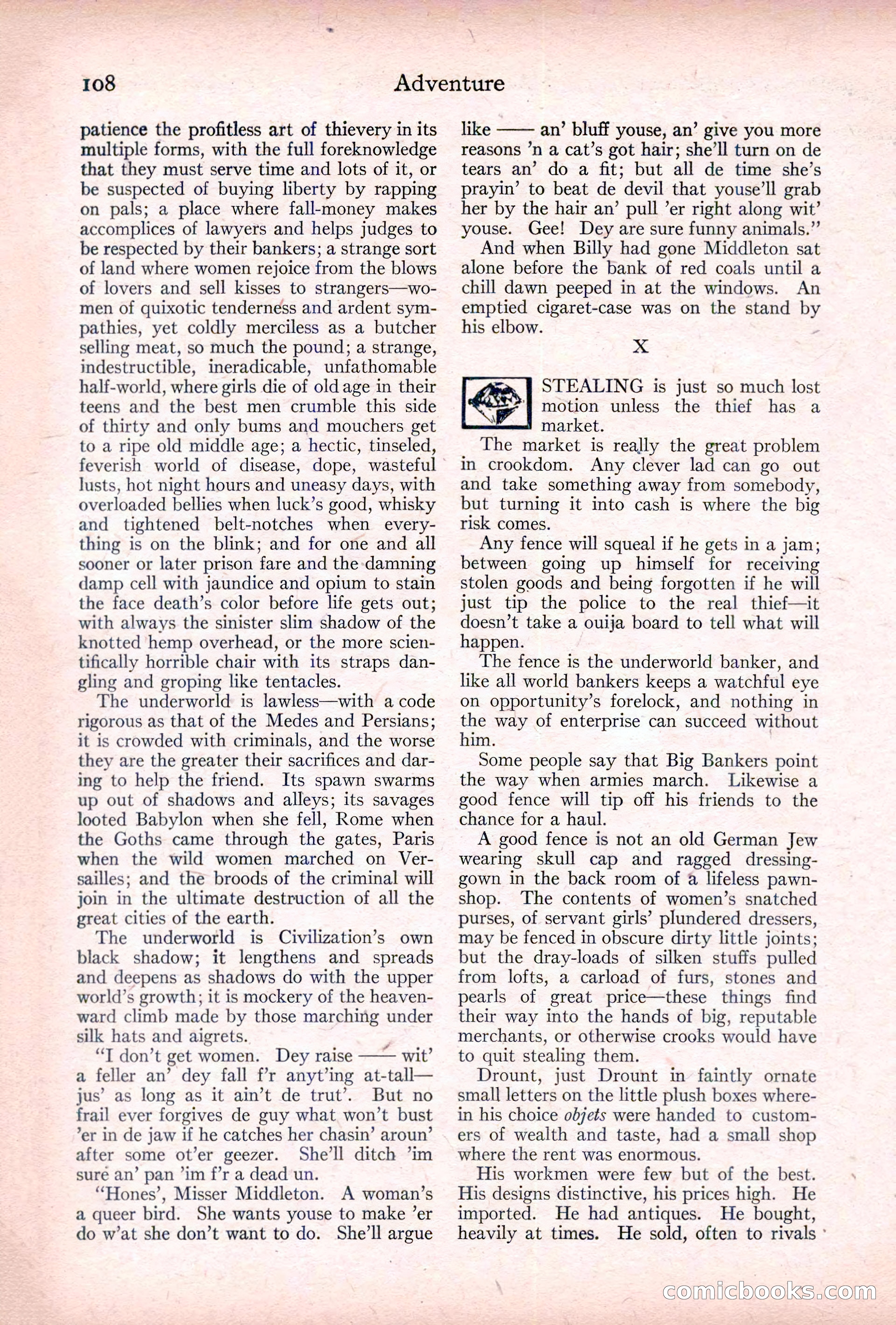 Adventure, January 20, 1922 — page 110 of 196