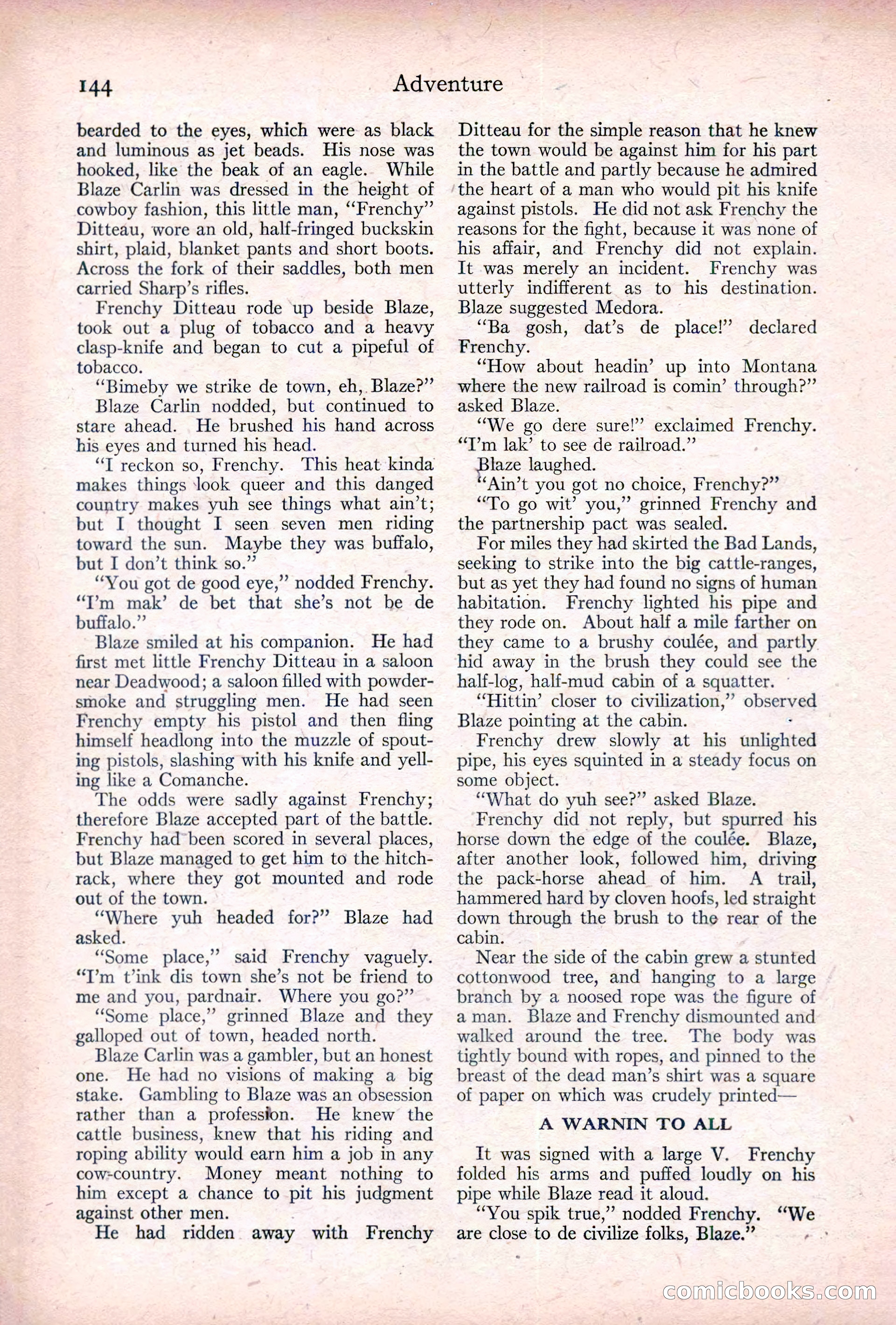 Adventure, January 20, 1922 — page 146 of 196