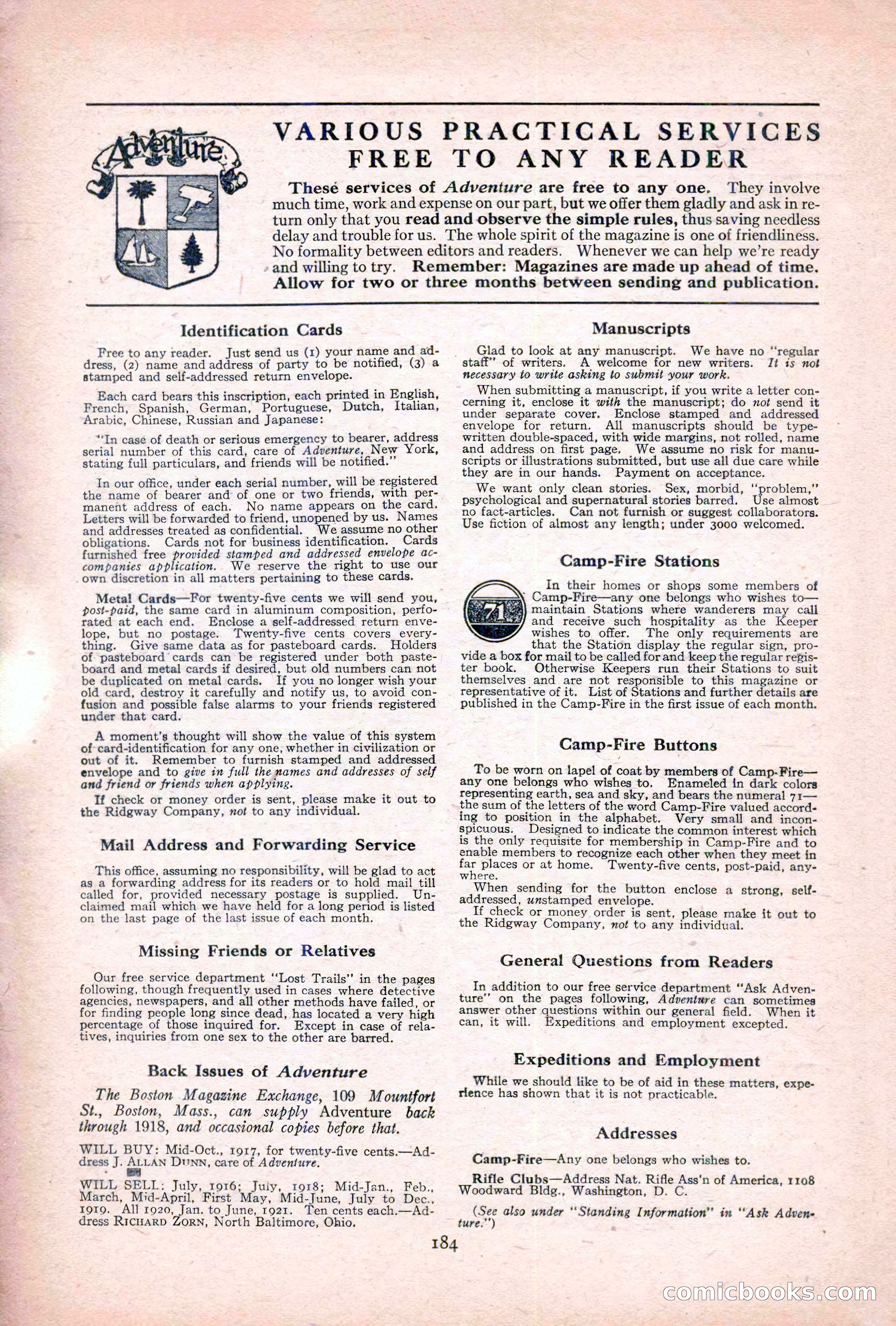 Adventure, January 20, 1922 — page 186 of 196