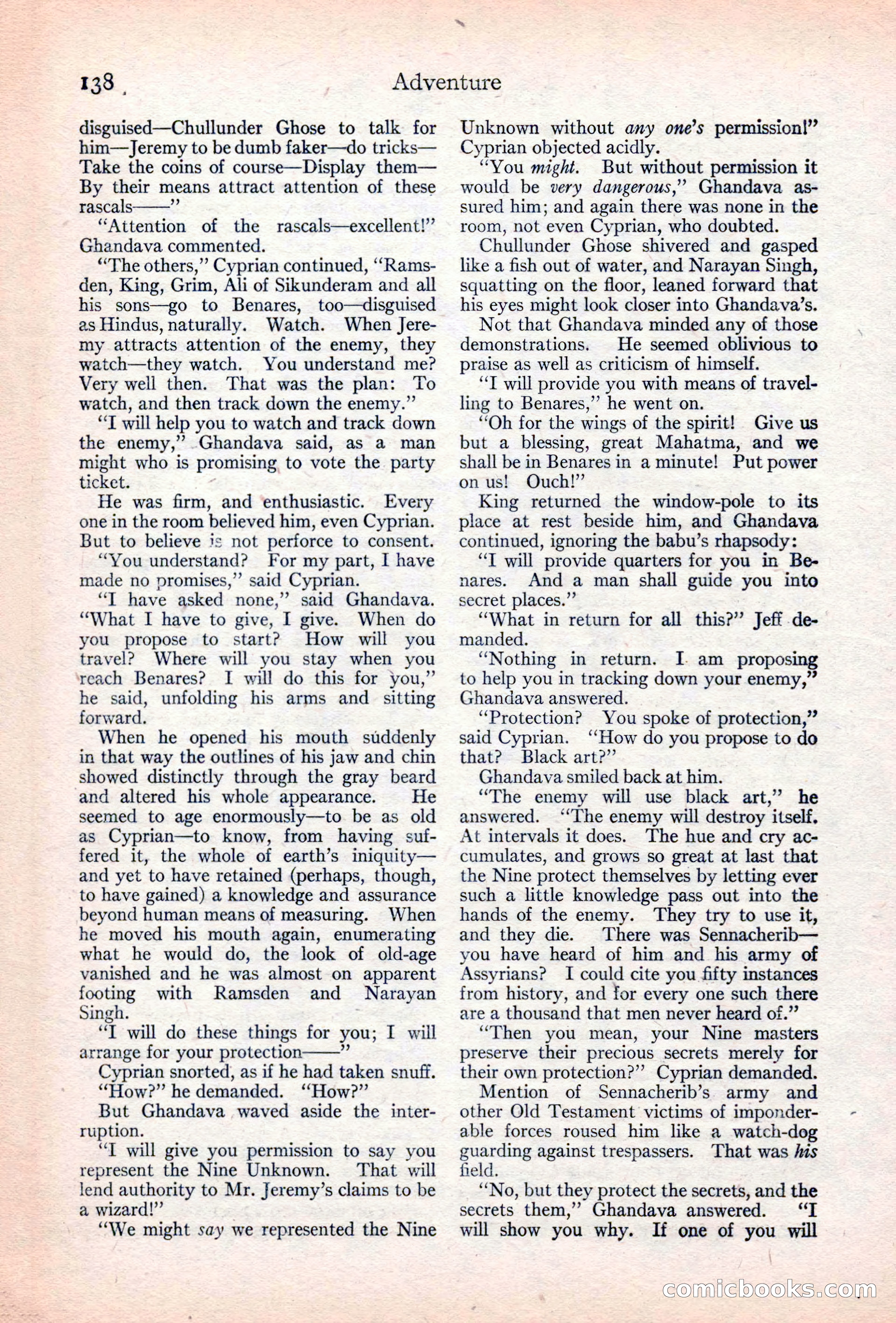 Adventure Magazine Cover — page 140: Pulp Fiction, 1923